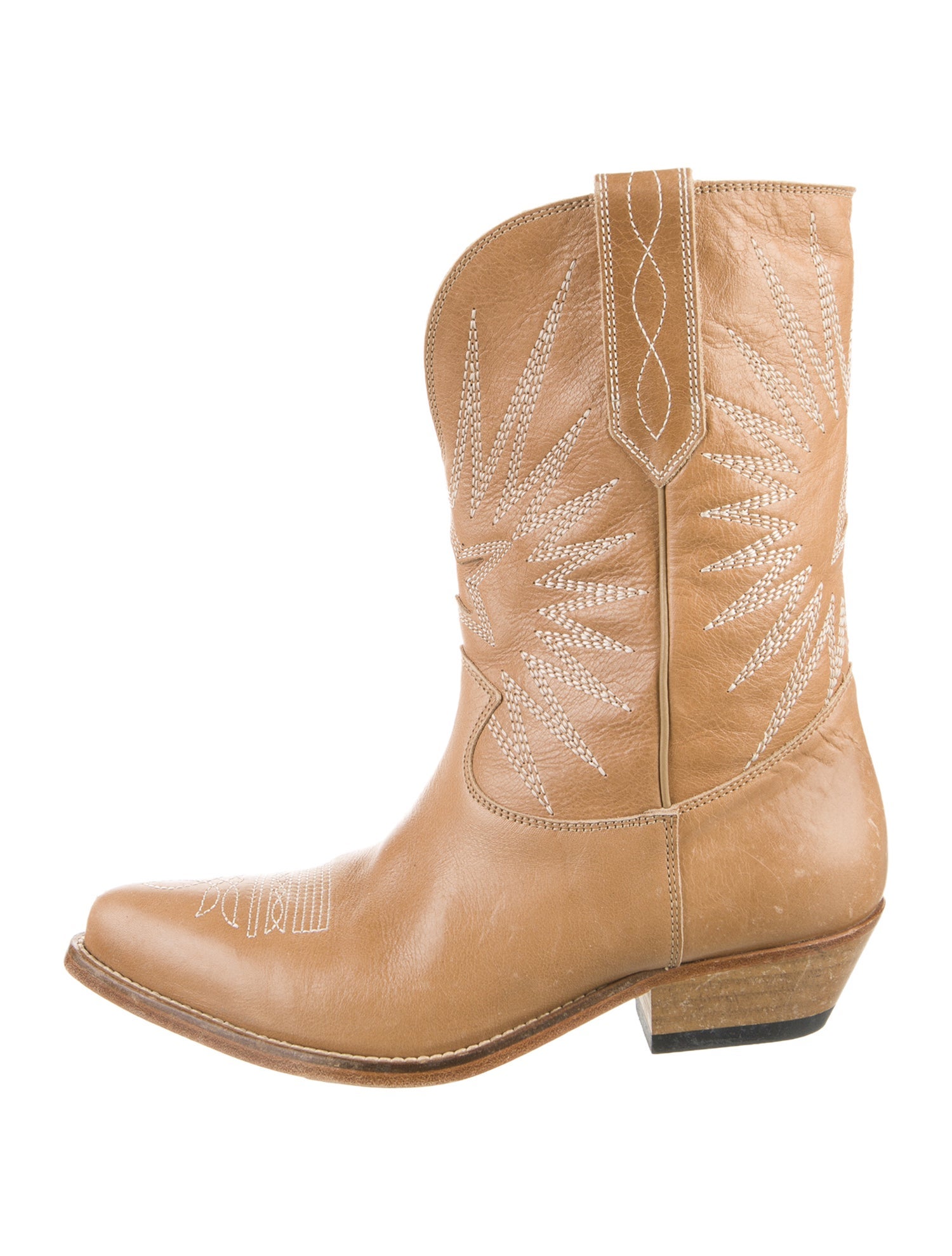 Golden Goose Leather Patterned Western Boots