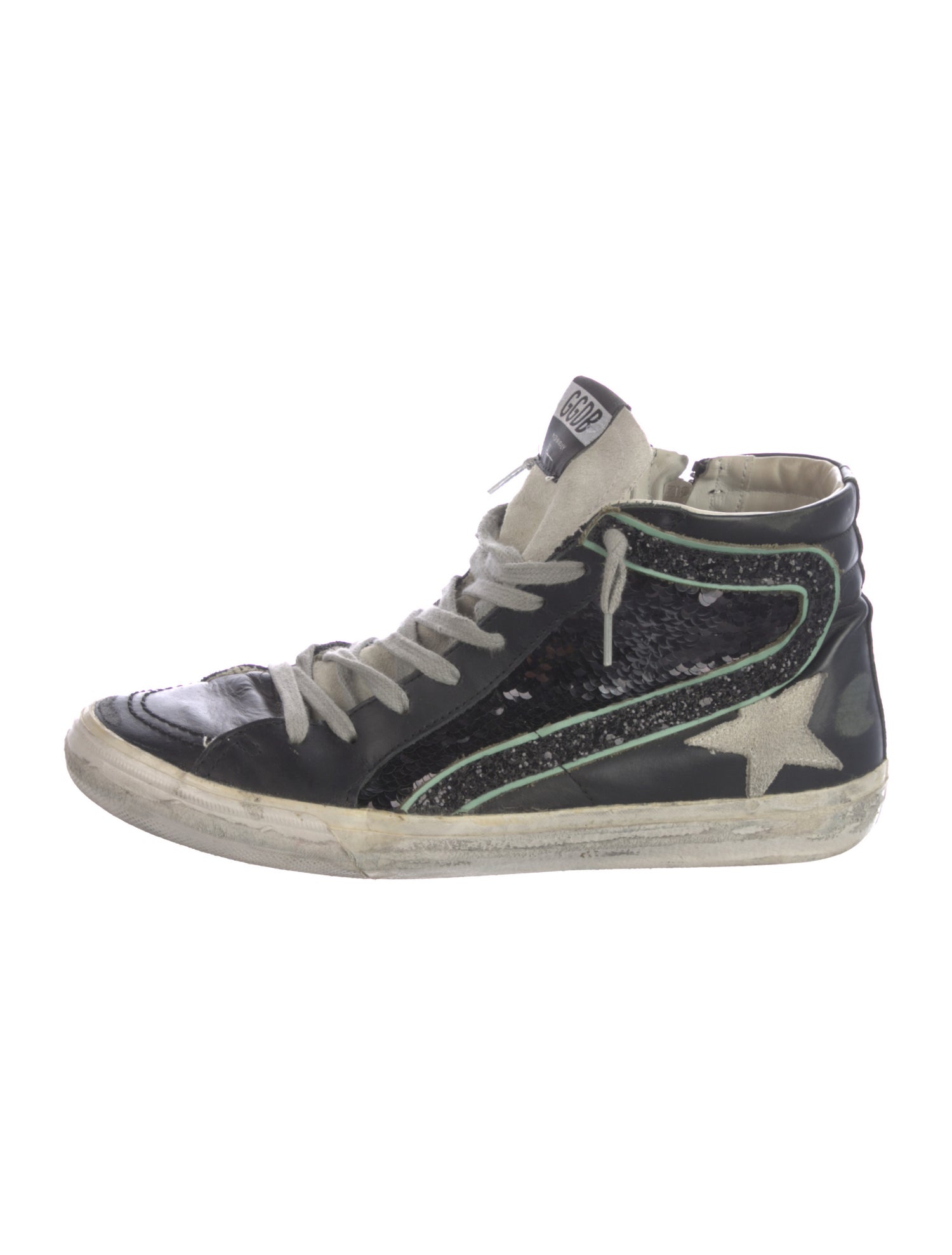 Golden Goose Leather Printed Sneakers