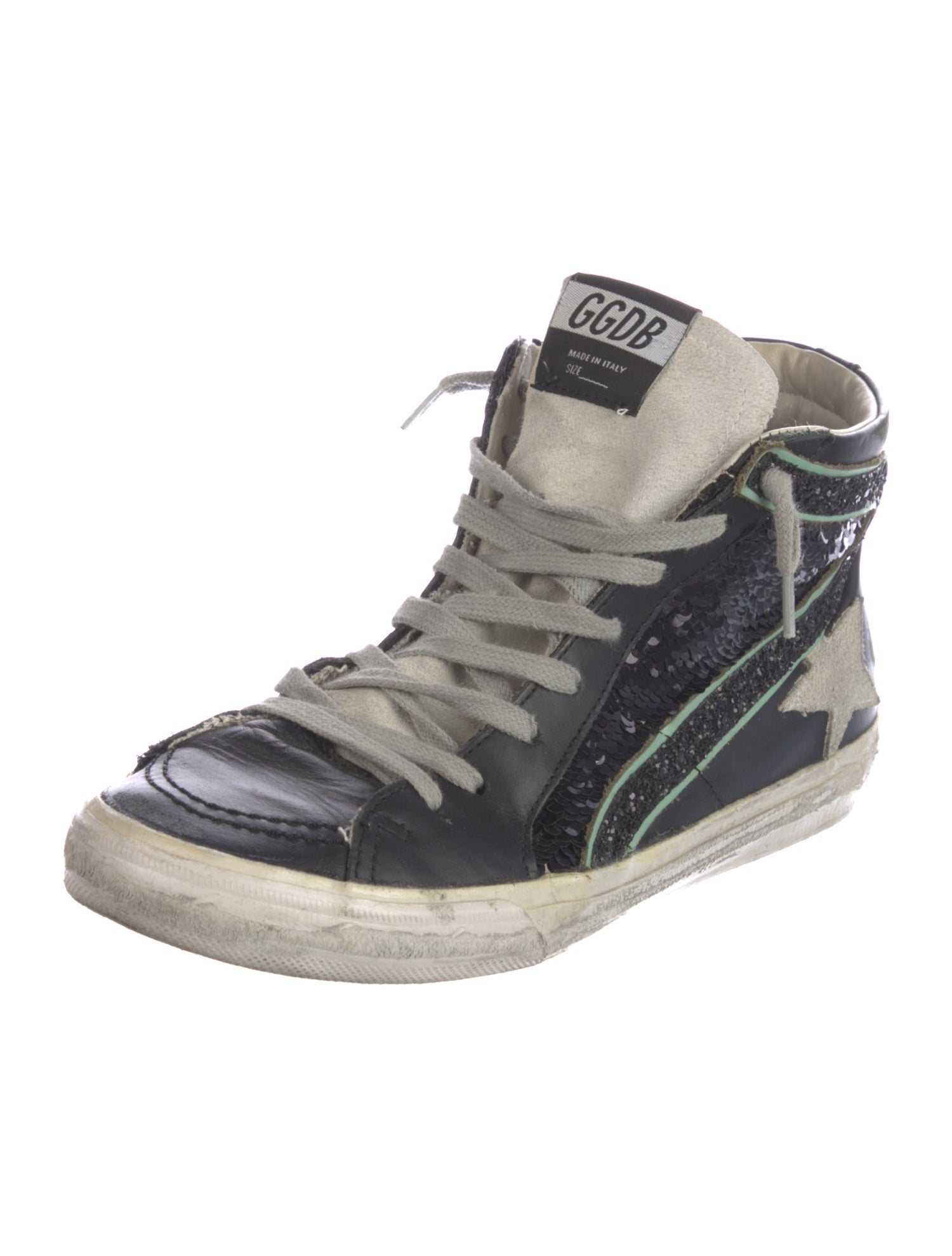 Golden Goose Leather Printed Sneakers