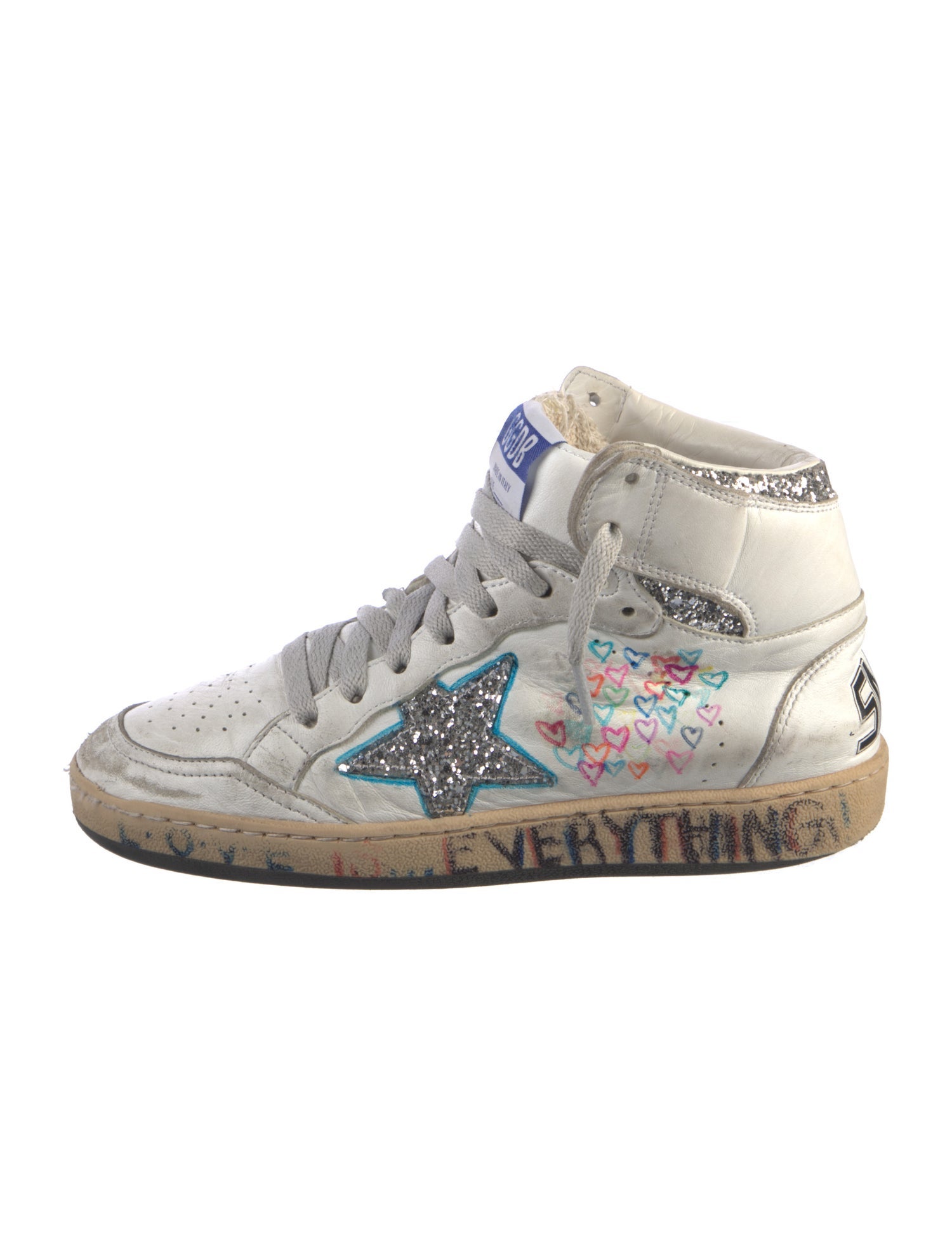 Golden Goose Leather Printed Sneakers
