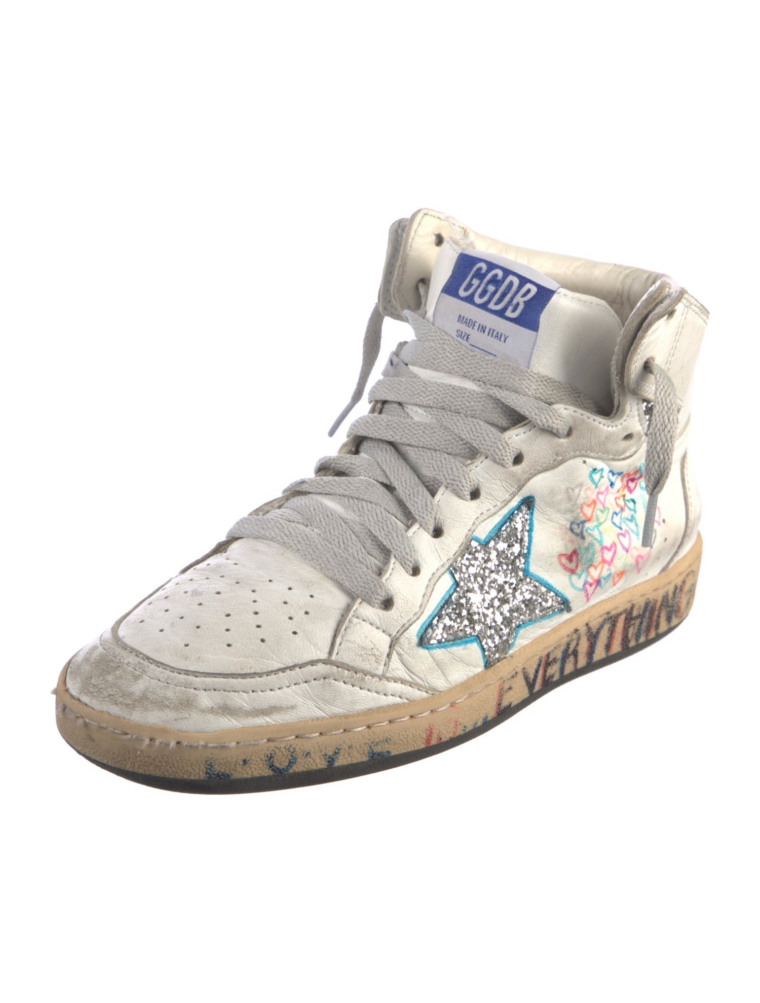 Golden Goose Leather Printed Sneakers