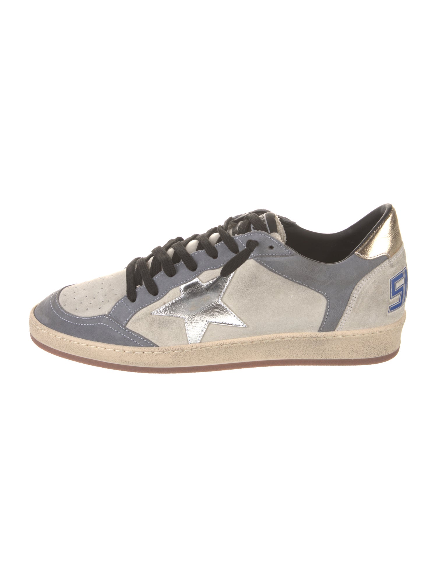 Golden Goose Suede Colorblock Pattern Sneakers