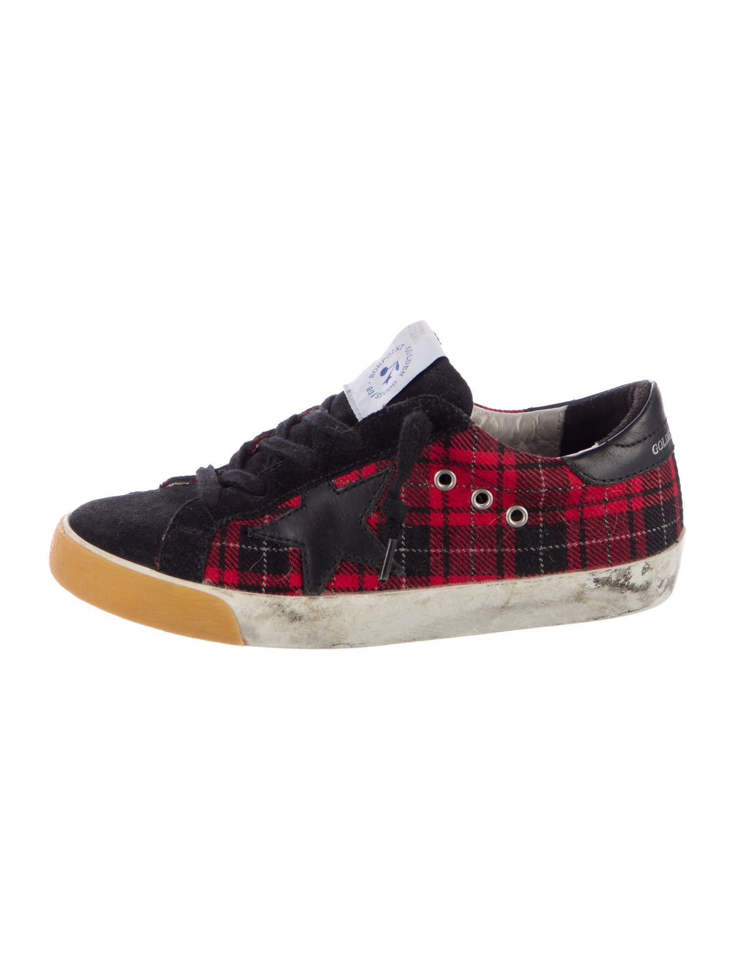 Golden Goose Girls' Plaid Distressed Low Top sneakers