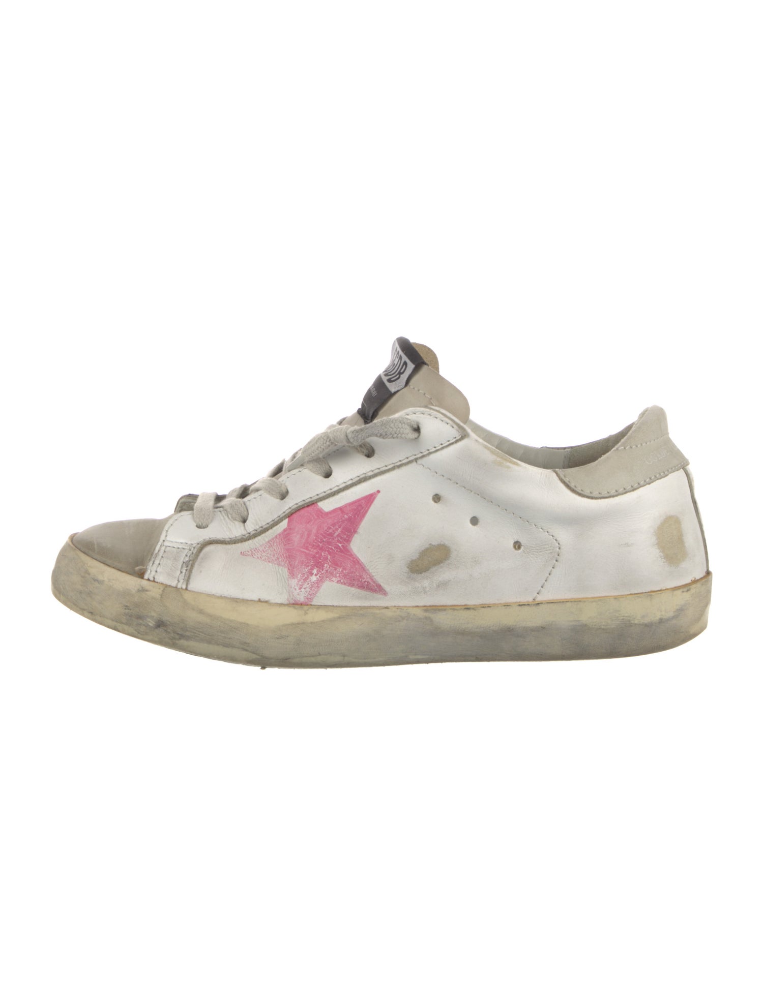 Golden Goose Leather Graphic Print Sneakers