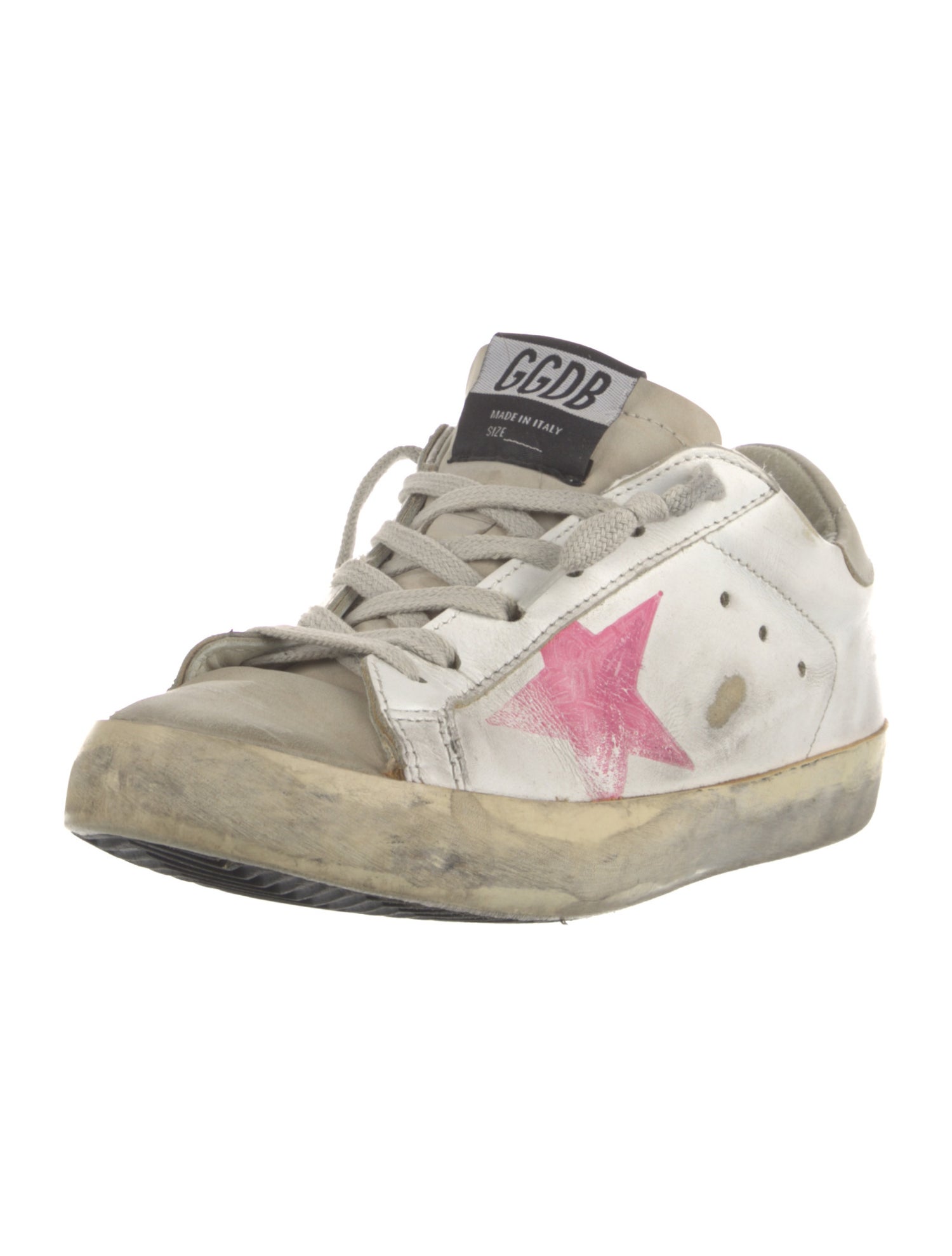 Golden Goose Leather Graphic Print Sneakers
