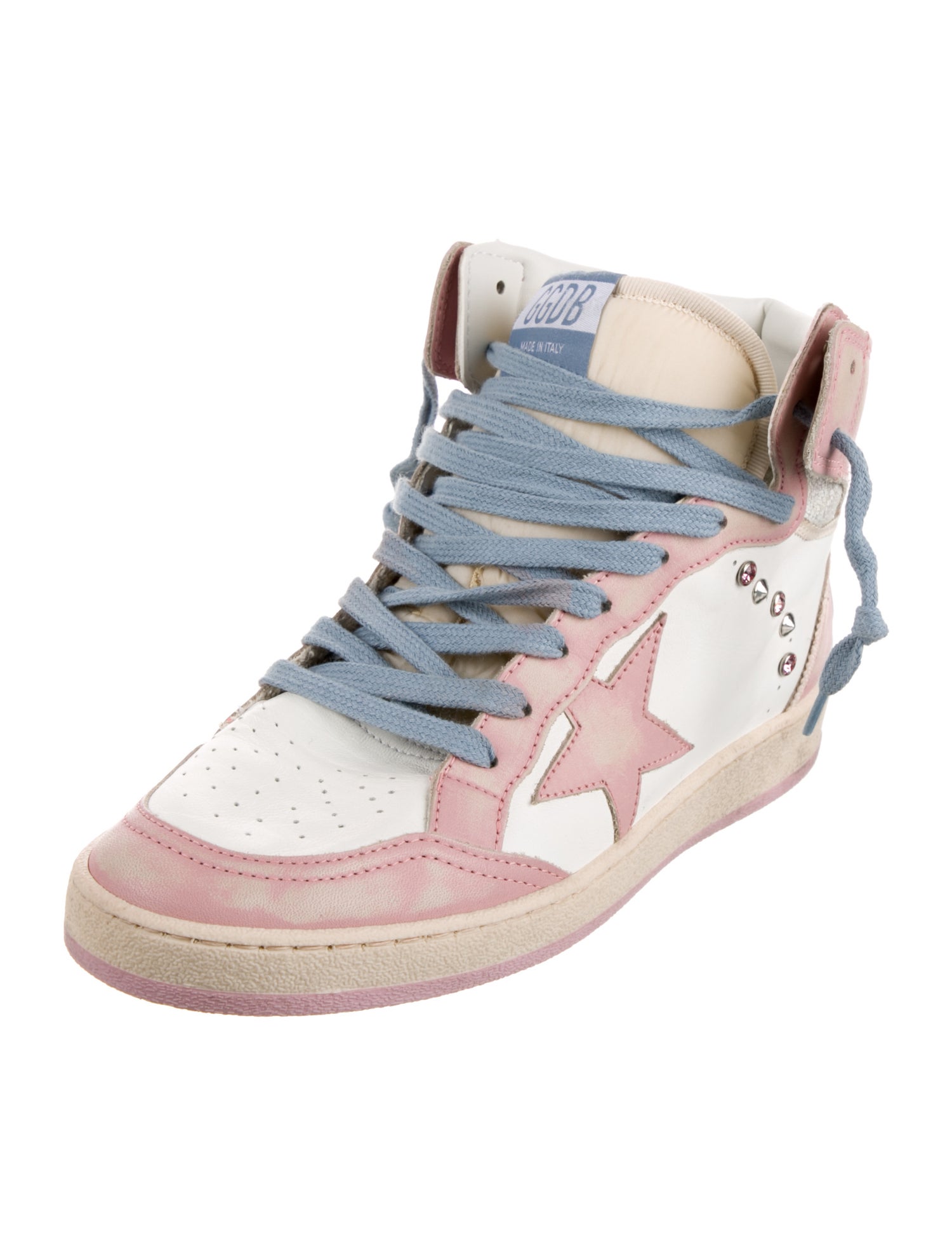 Golden Goose Leather Colorblock Pattern Sneakers