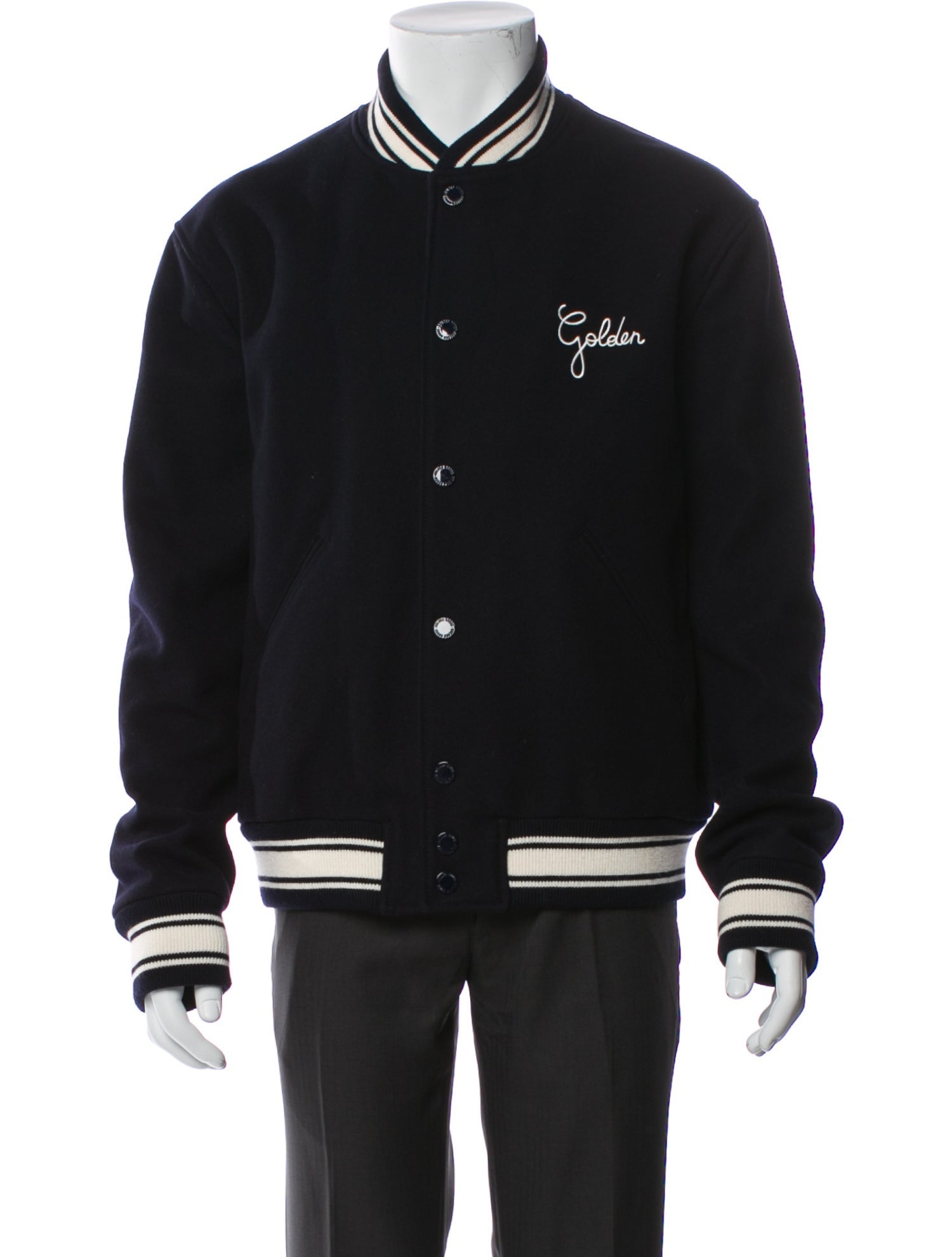 Golden Goose Virgin Wool Striped Varsity Jacket