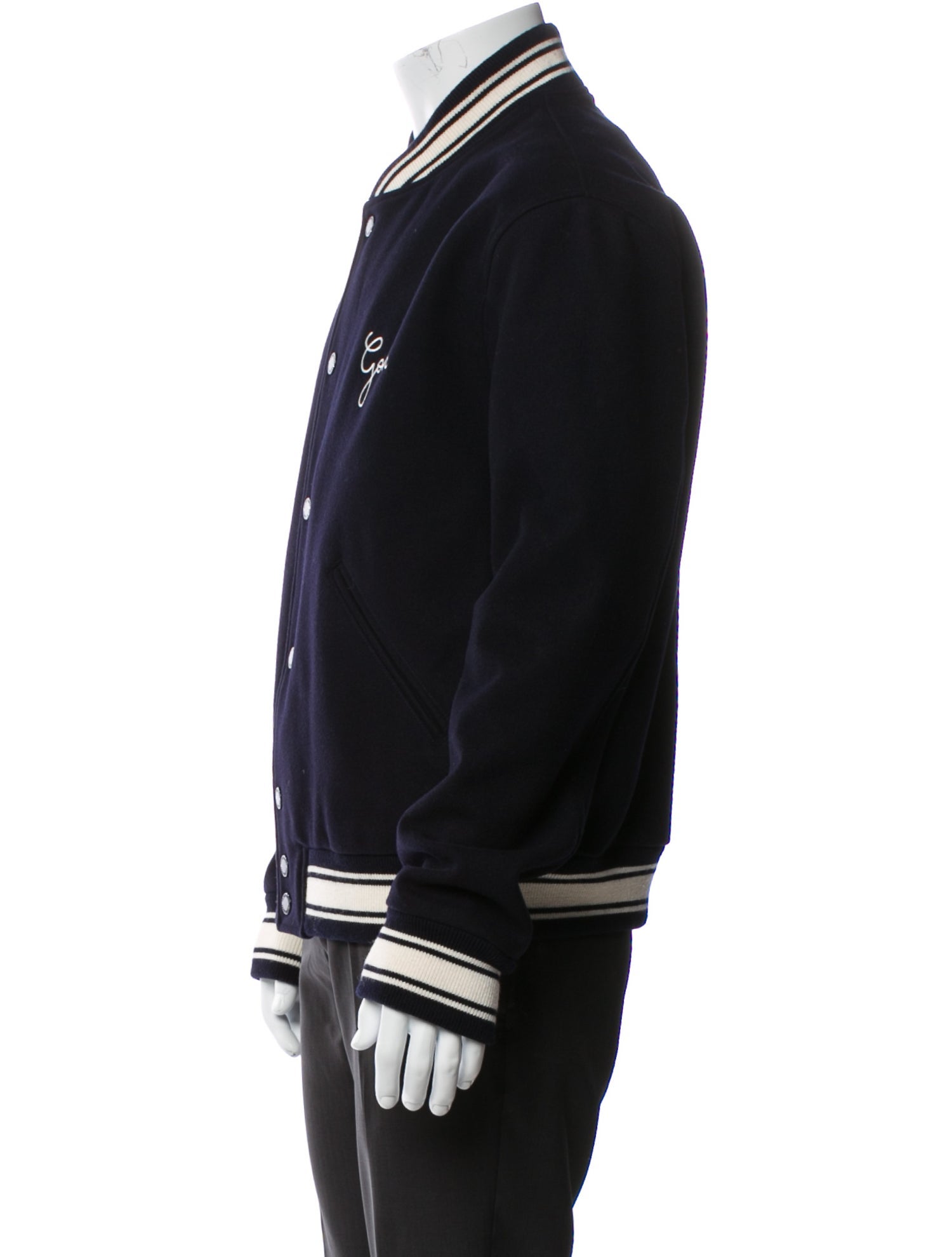 Golden Goose Virgin Wool Striped Varsity Jacket