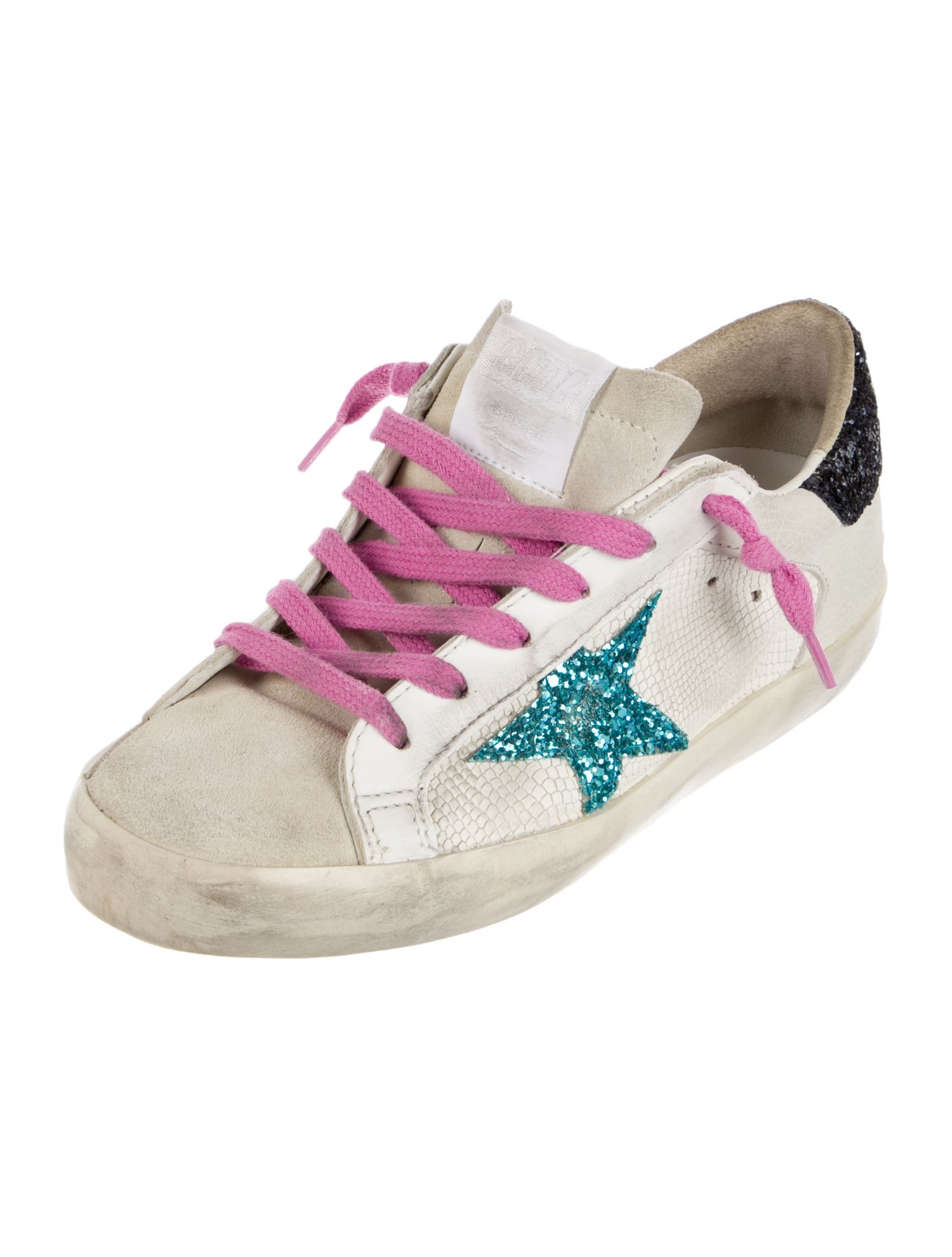 Golden Goose Leather Printed Sneakers