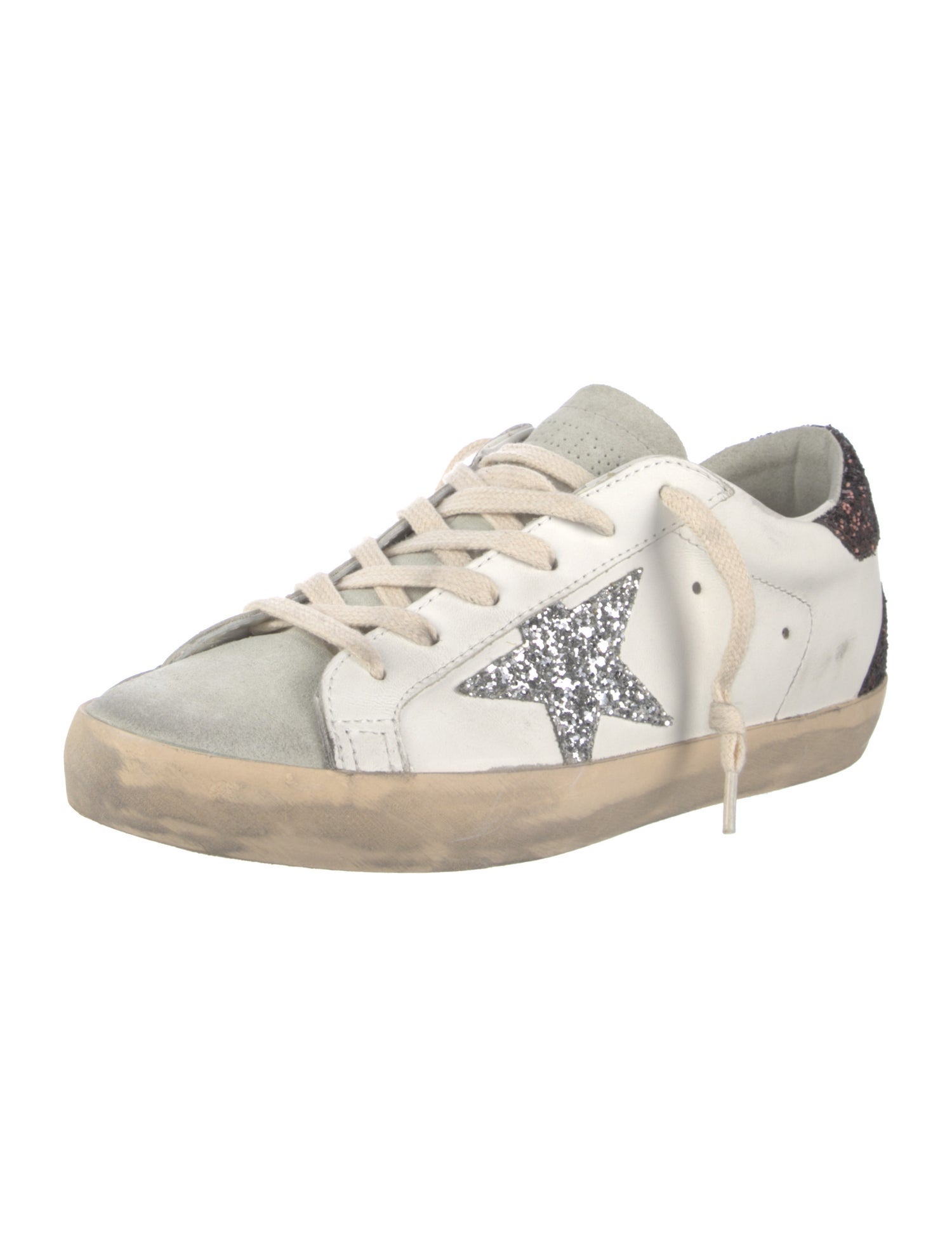 Golden Goose Leather Colorblock Pattern Sneakers