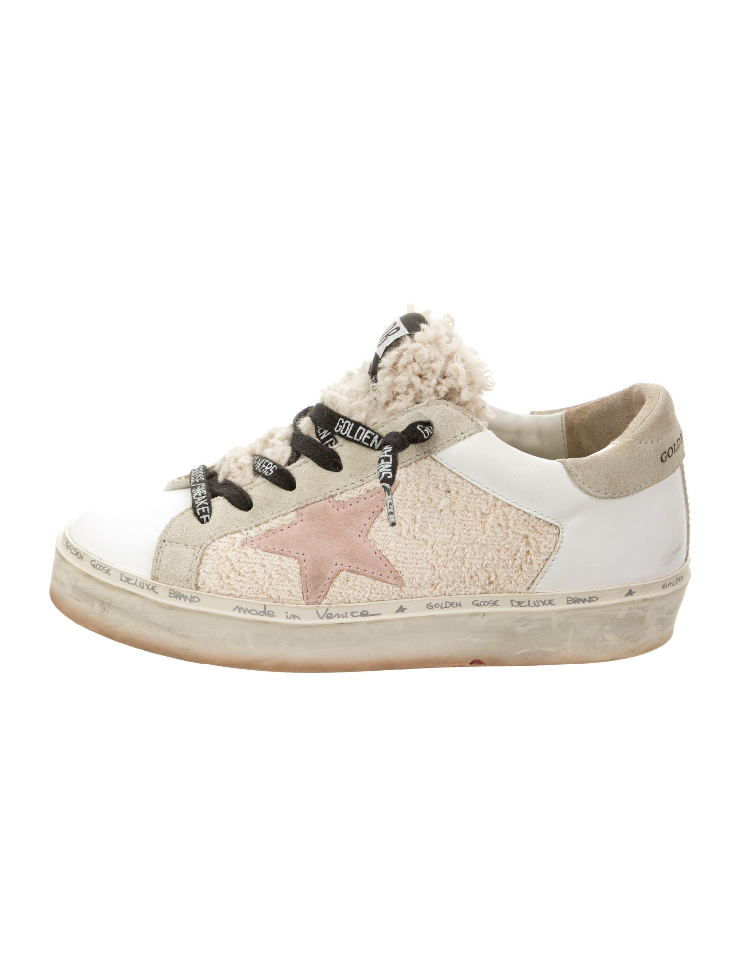 Golden Goose Leather Colorblock Pattern Sneakers