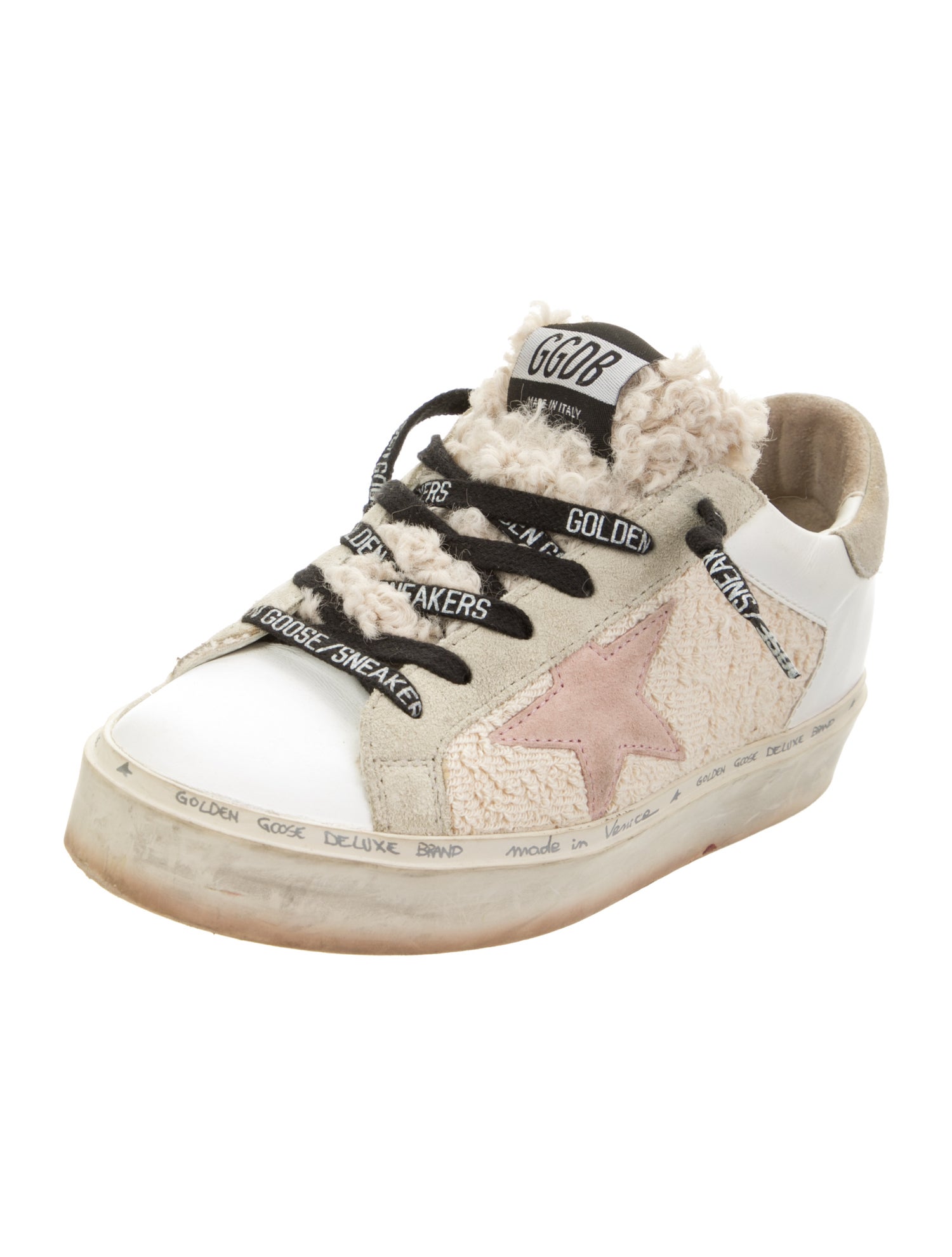 Golden Goose Leather Colorblock Pattern Sneakers