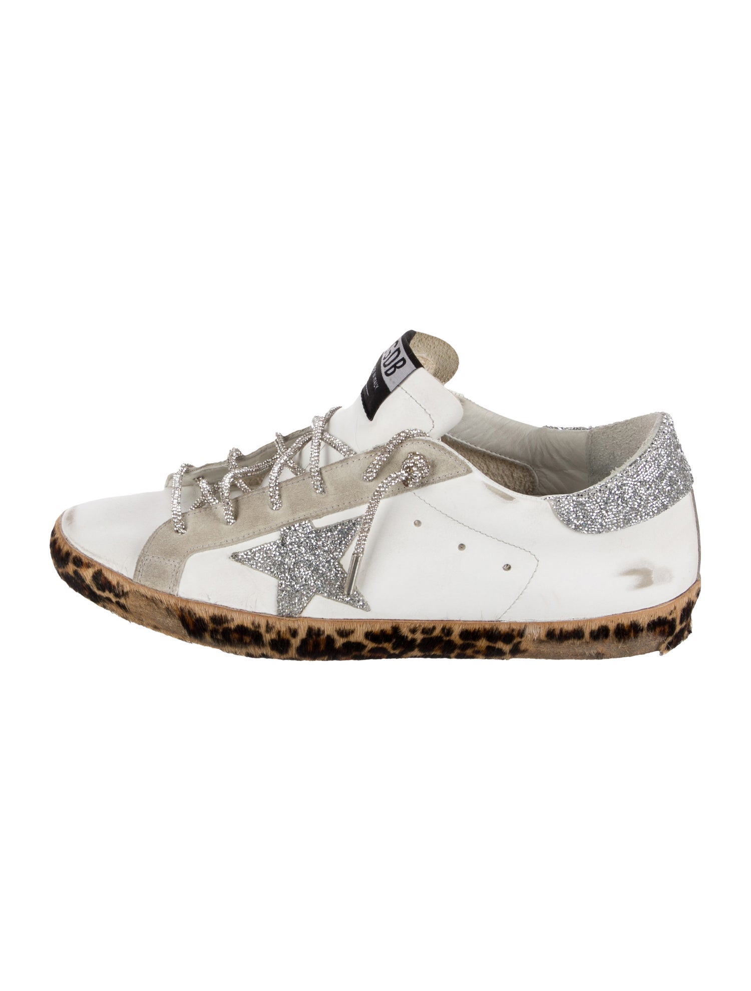 Golden Goose Leather Animal Print Sneakers