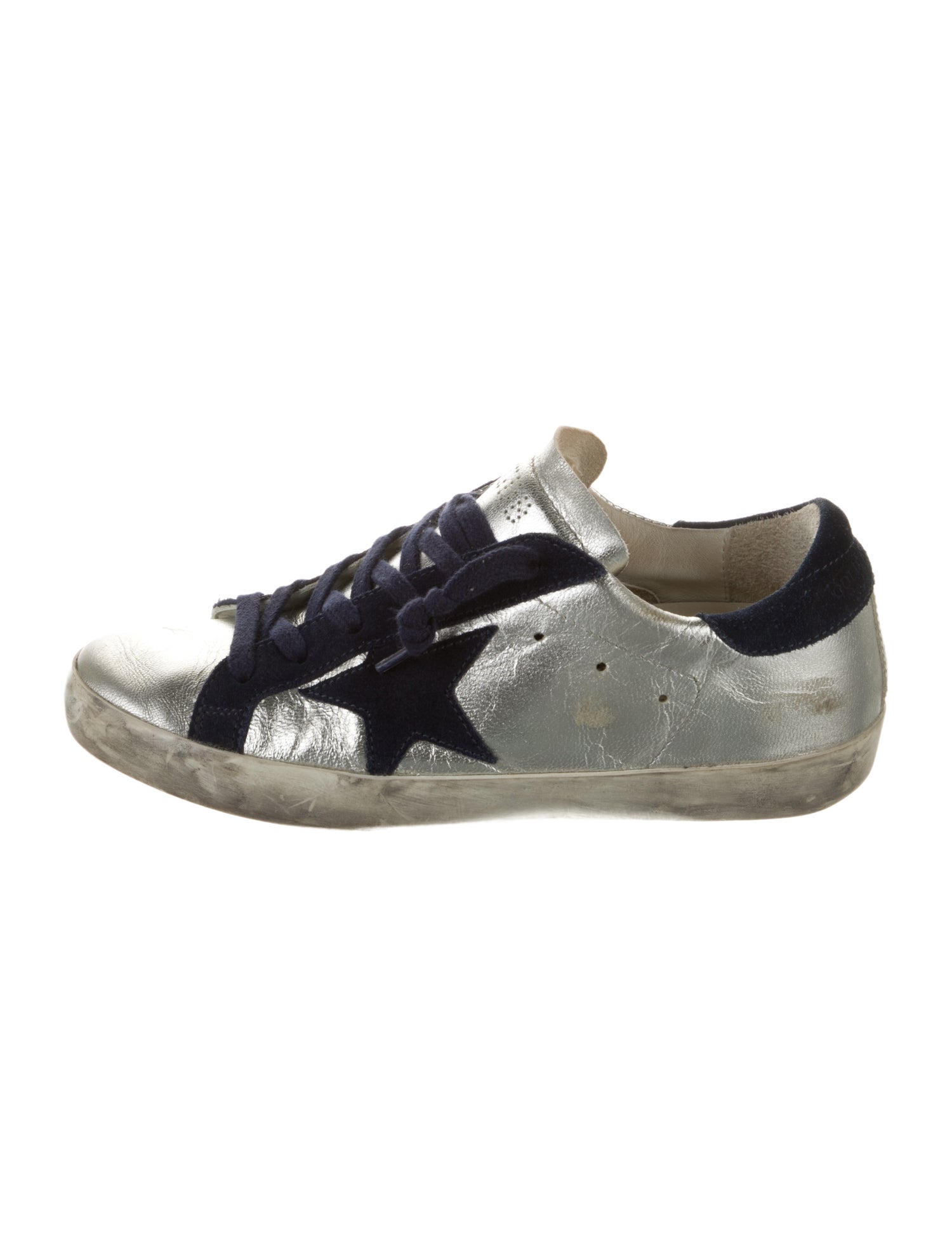 Golden Goose Leather Colorblock Pattern Sneakers