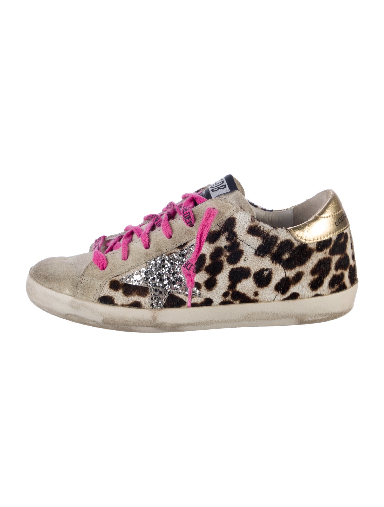 Golden Goose Ponyhair Animal Print Sneakers