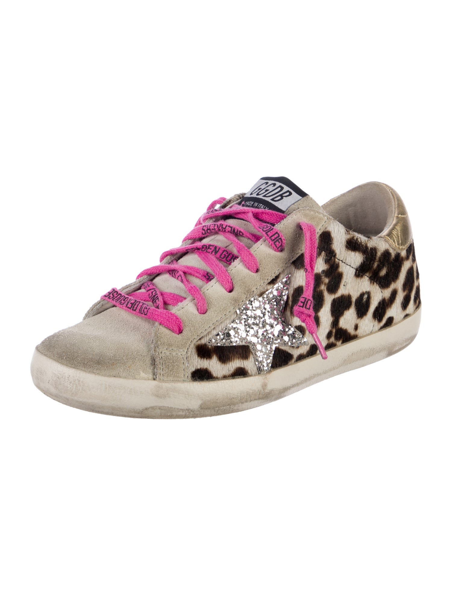 Golden Goose Ponyhair Animal Print Sneakers