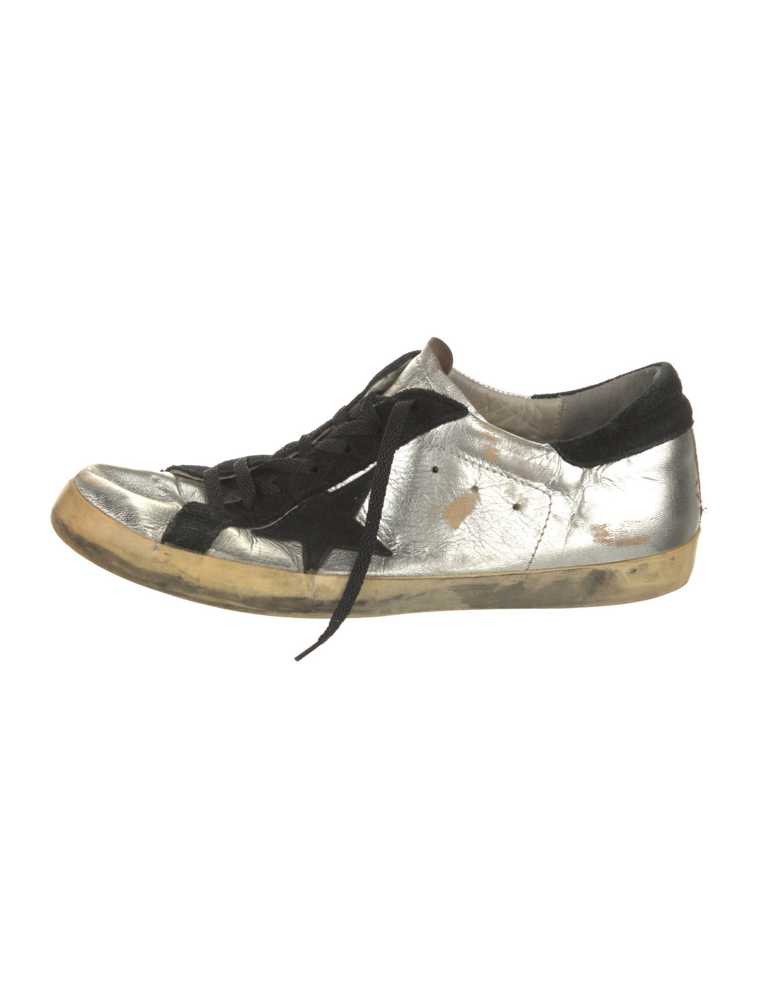 Golden Goose Leather Printed Sneakers