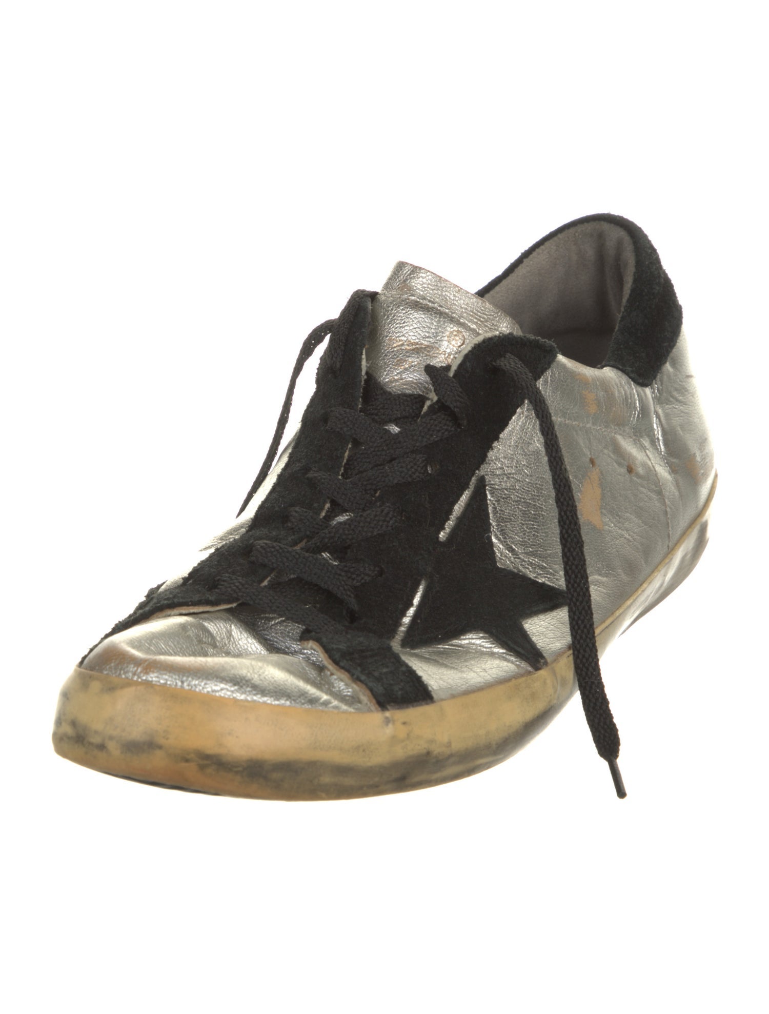 Golden Goose Leather Printed Sneakers