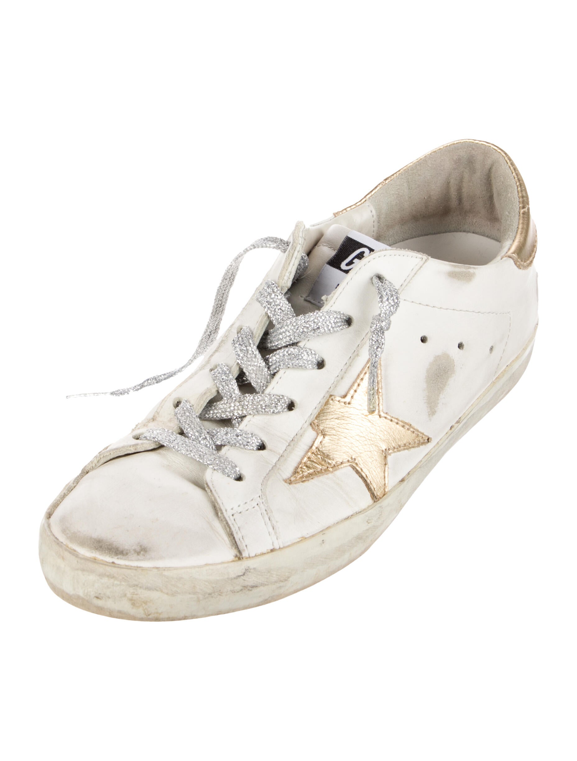 Golden Goose Leather Printed Sneakers