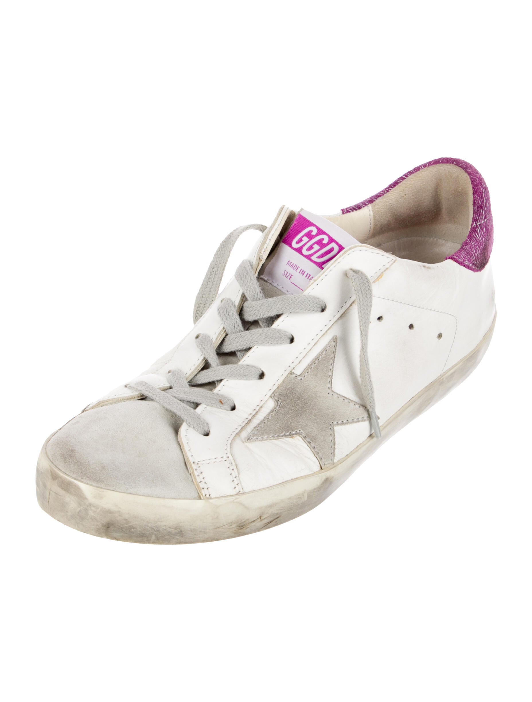 Golden Goose Leather Printed Sneakers