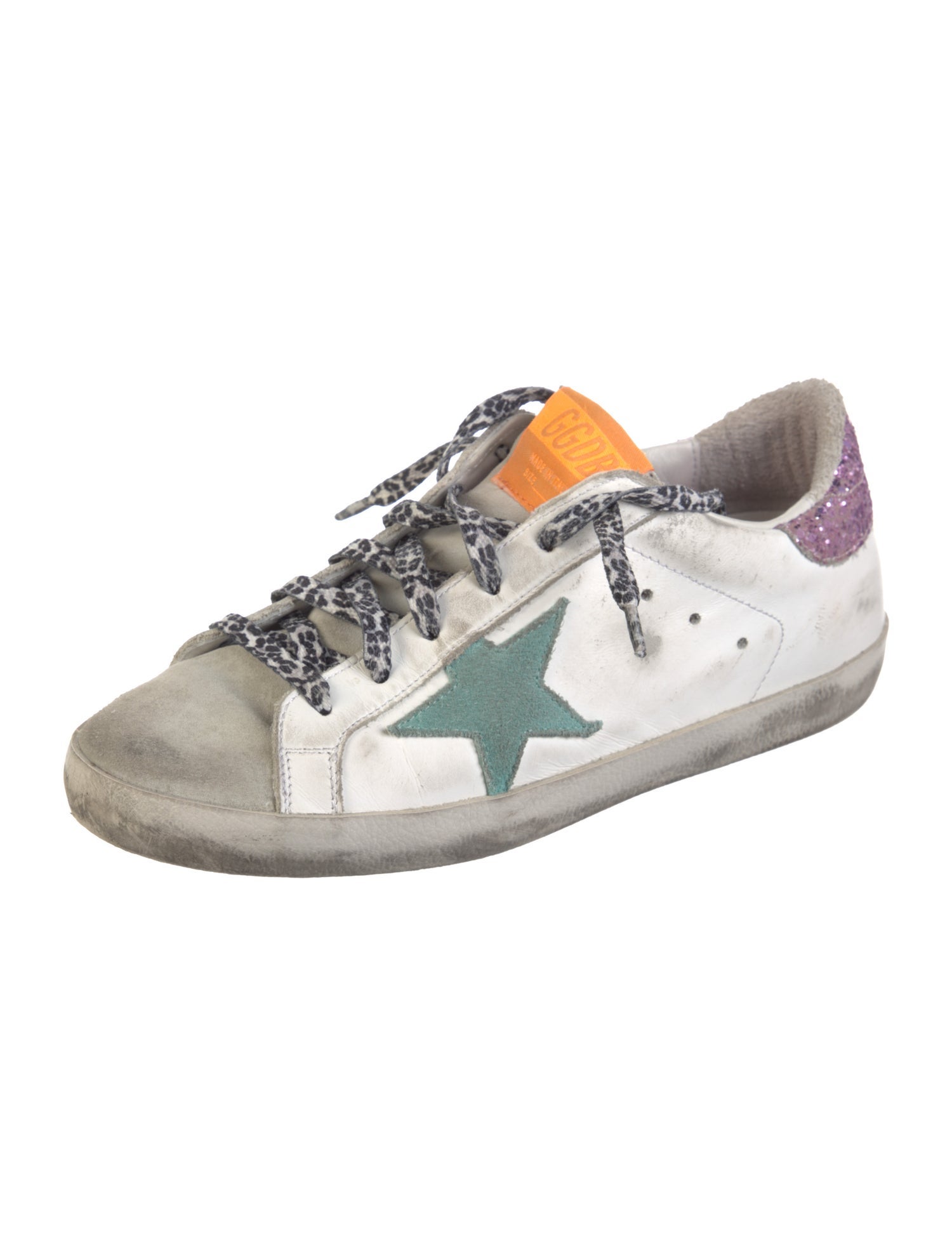 Golden Goose Leather Printed Sneakers
