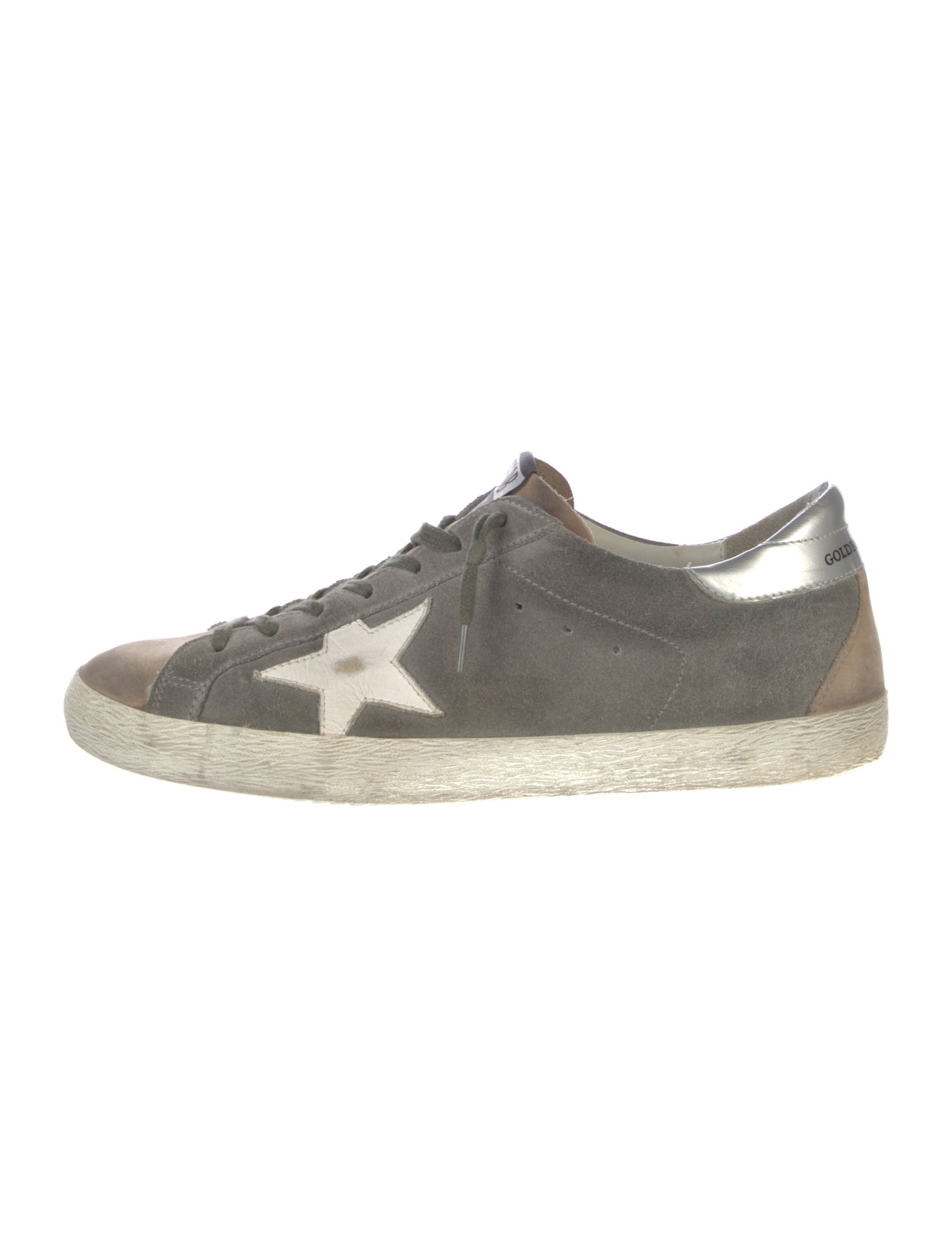 Golden Goose Suede Colorblock Pattern Sneakers