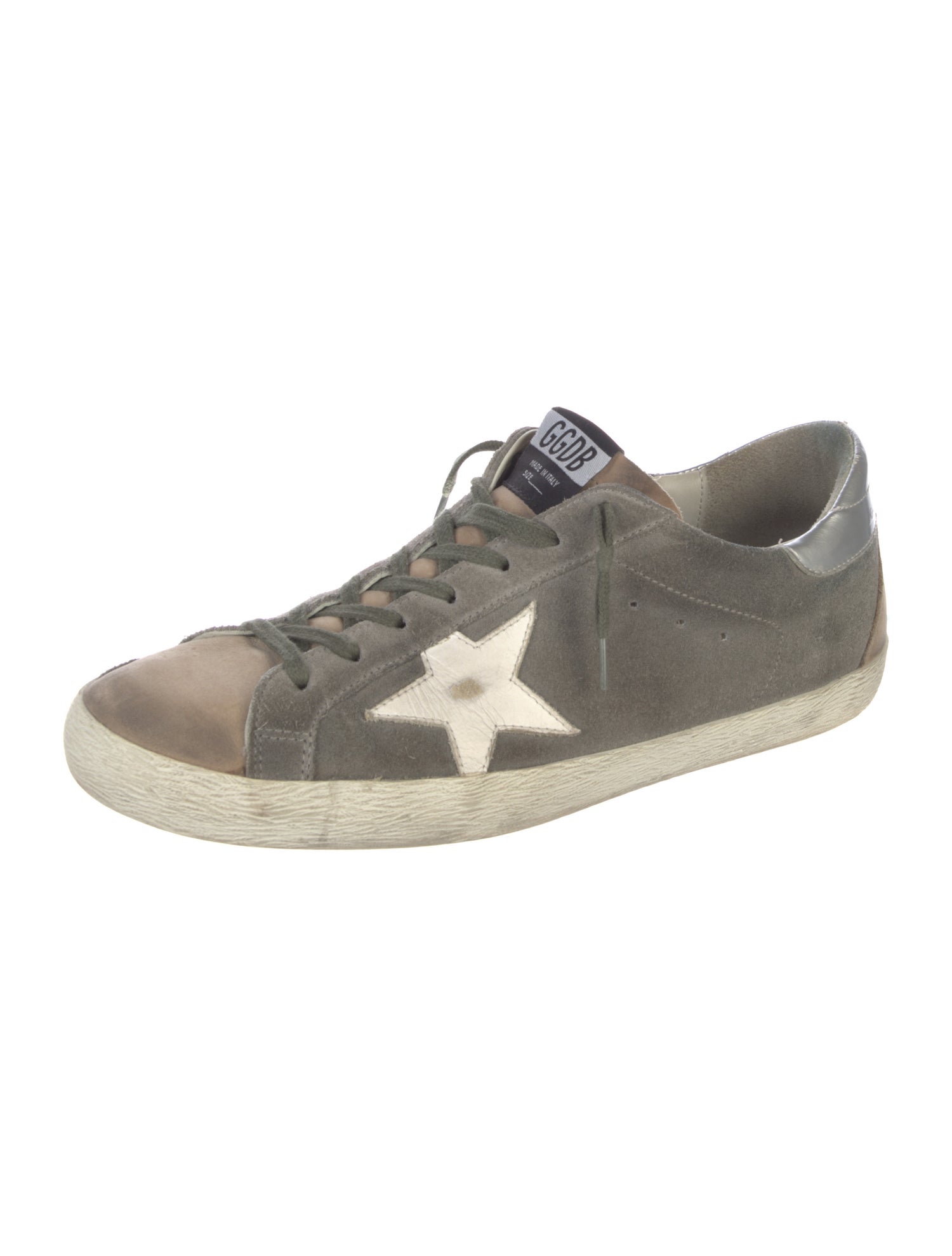 Golden Goose Suede Colorblock Pattern Sneakers