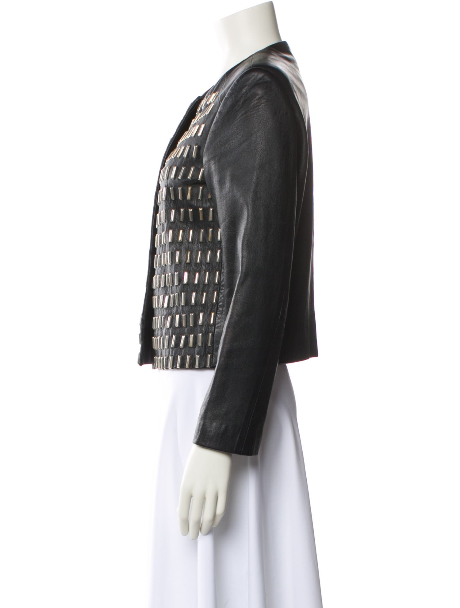 Golden Goose Lamb Leather Striped Jacket