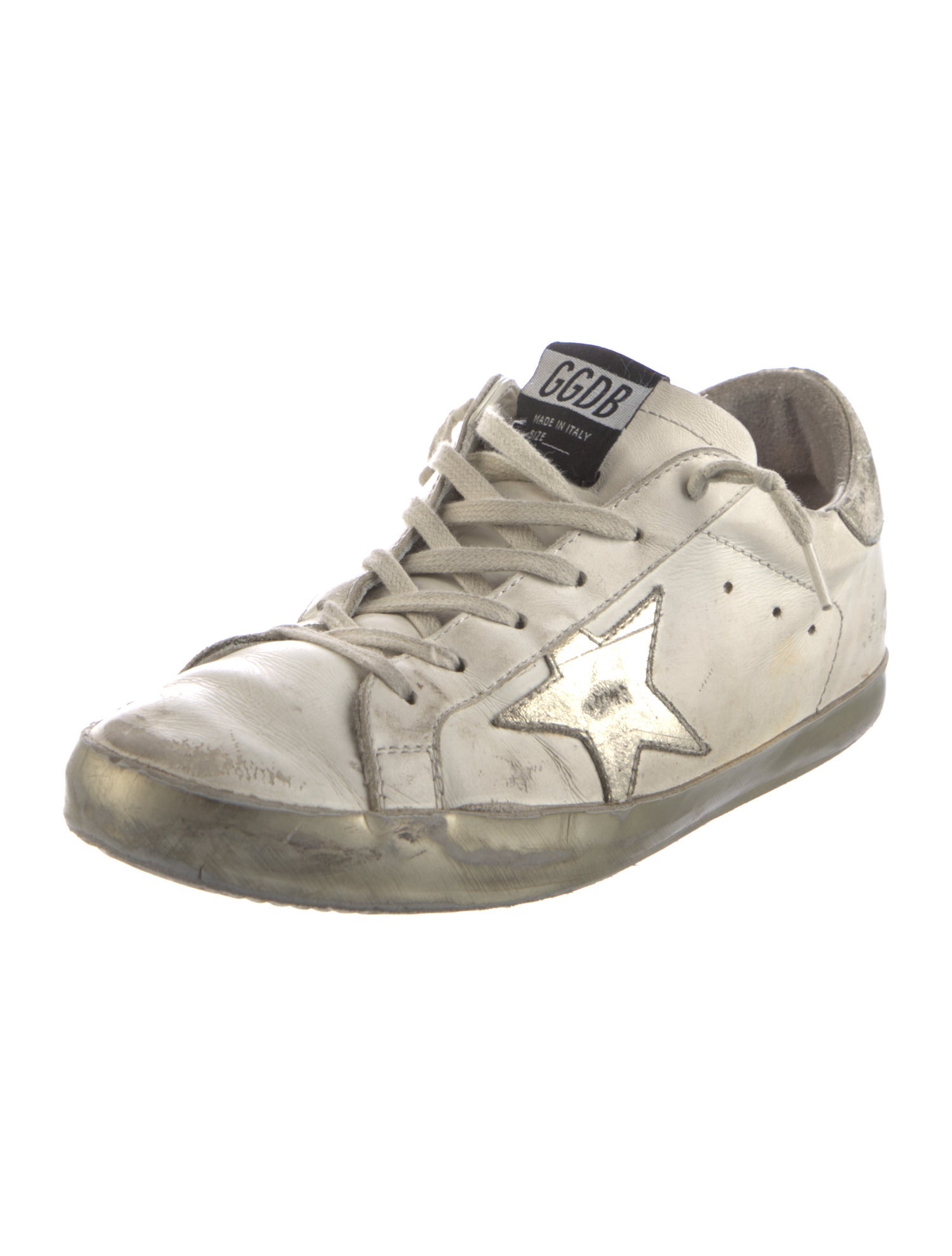 Golden Goose Leather Printed Sneakers