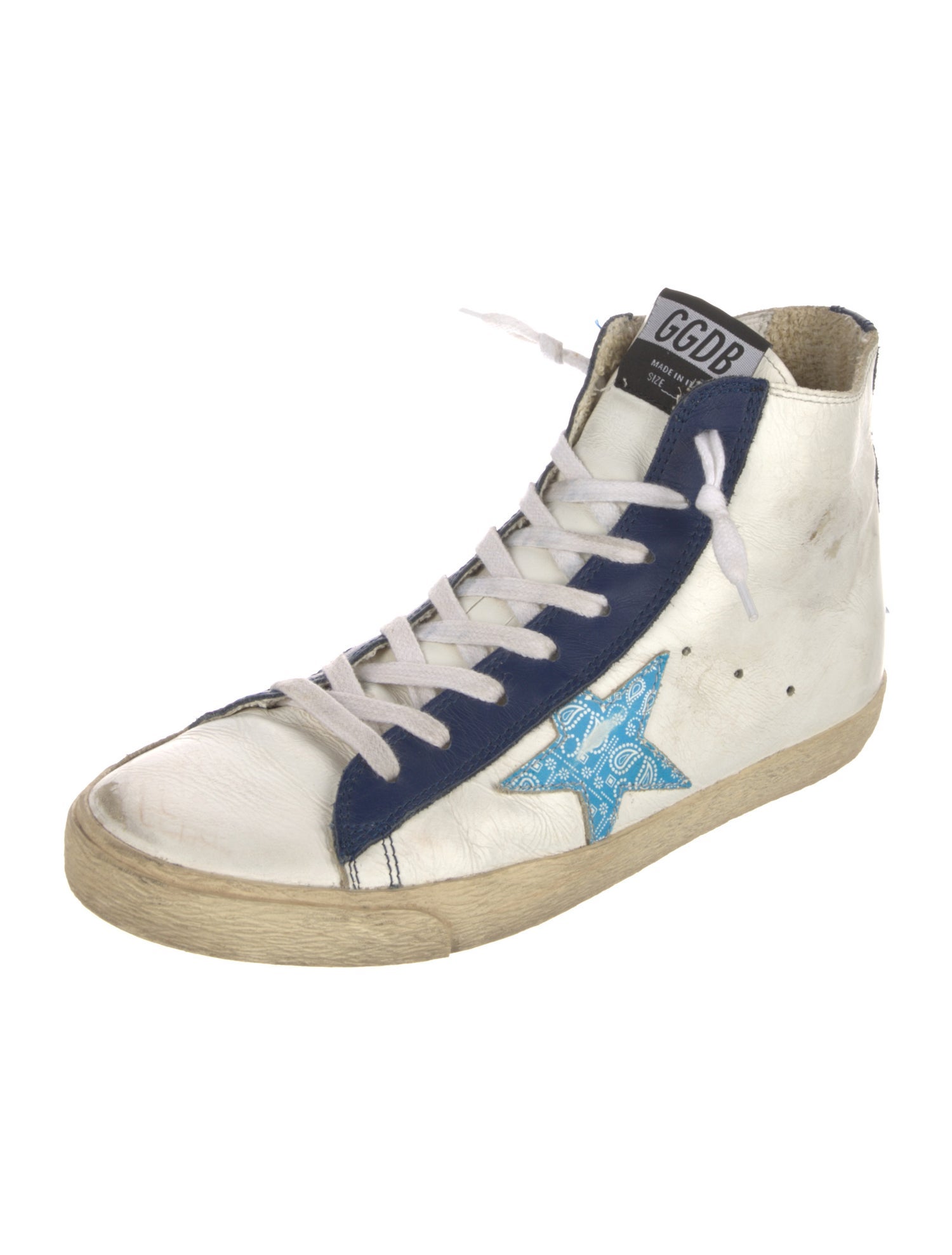 Golden Goose Leather Colorblock Pattern Sneakers