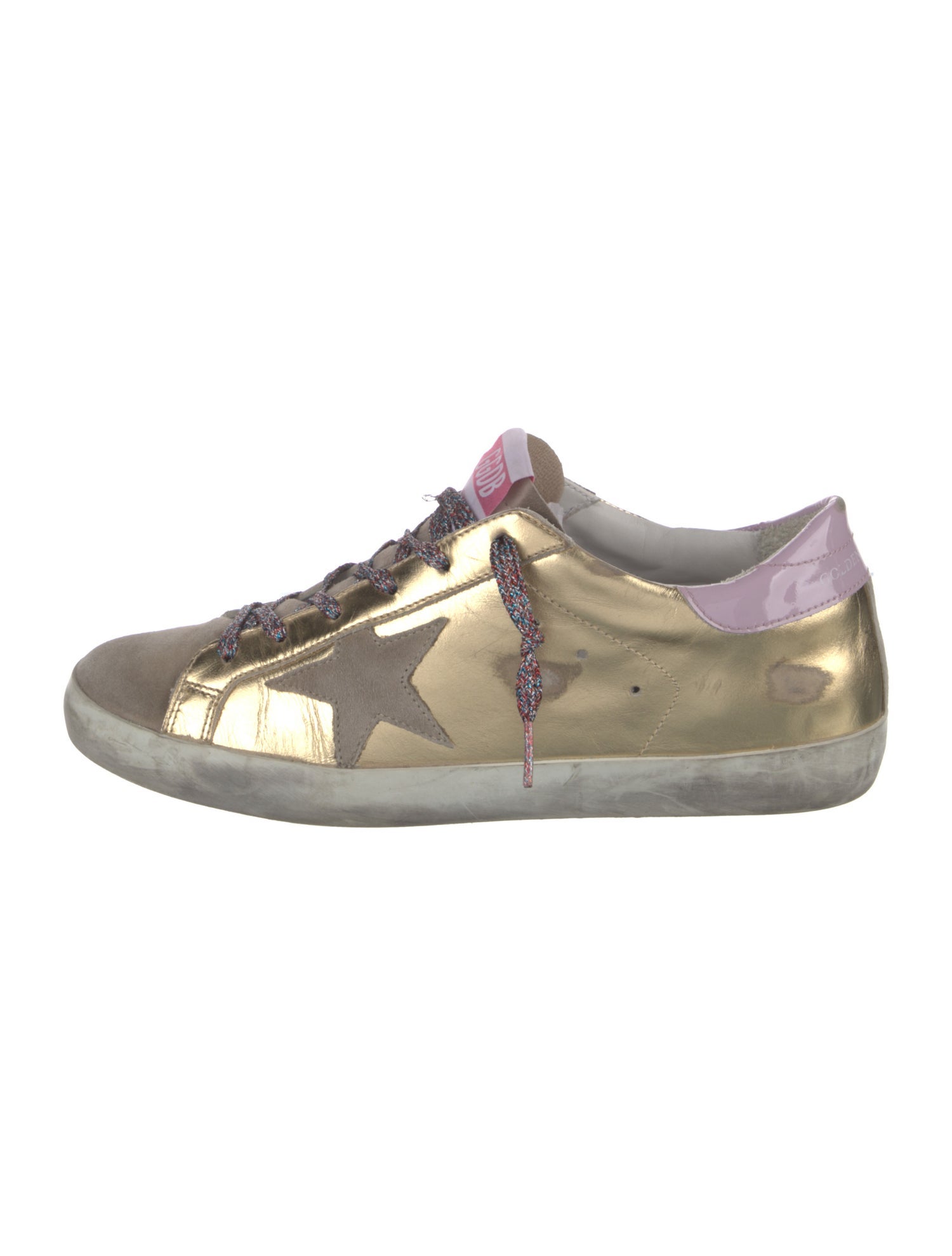 Golden Goose Leather Printed Sneakers