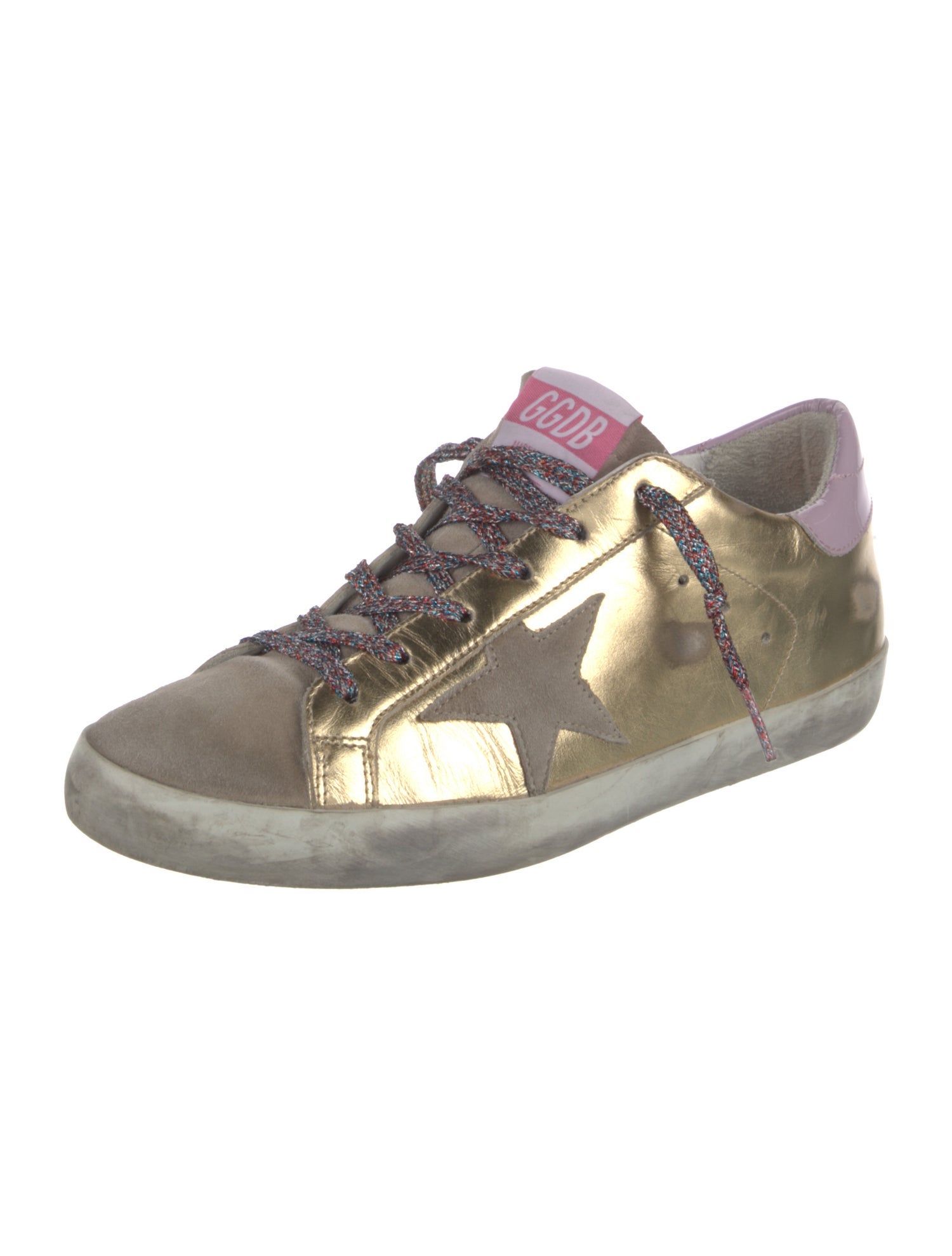 Golden Goose Leather Printed Sneakers