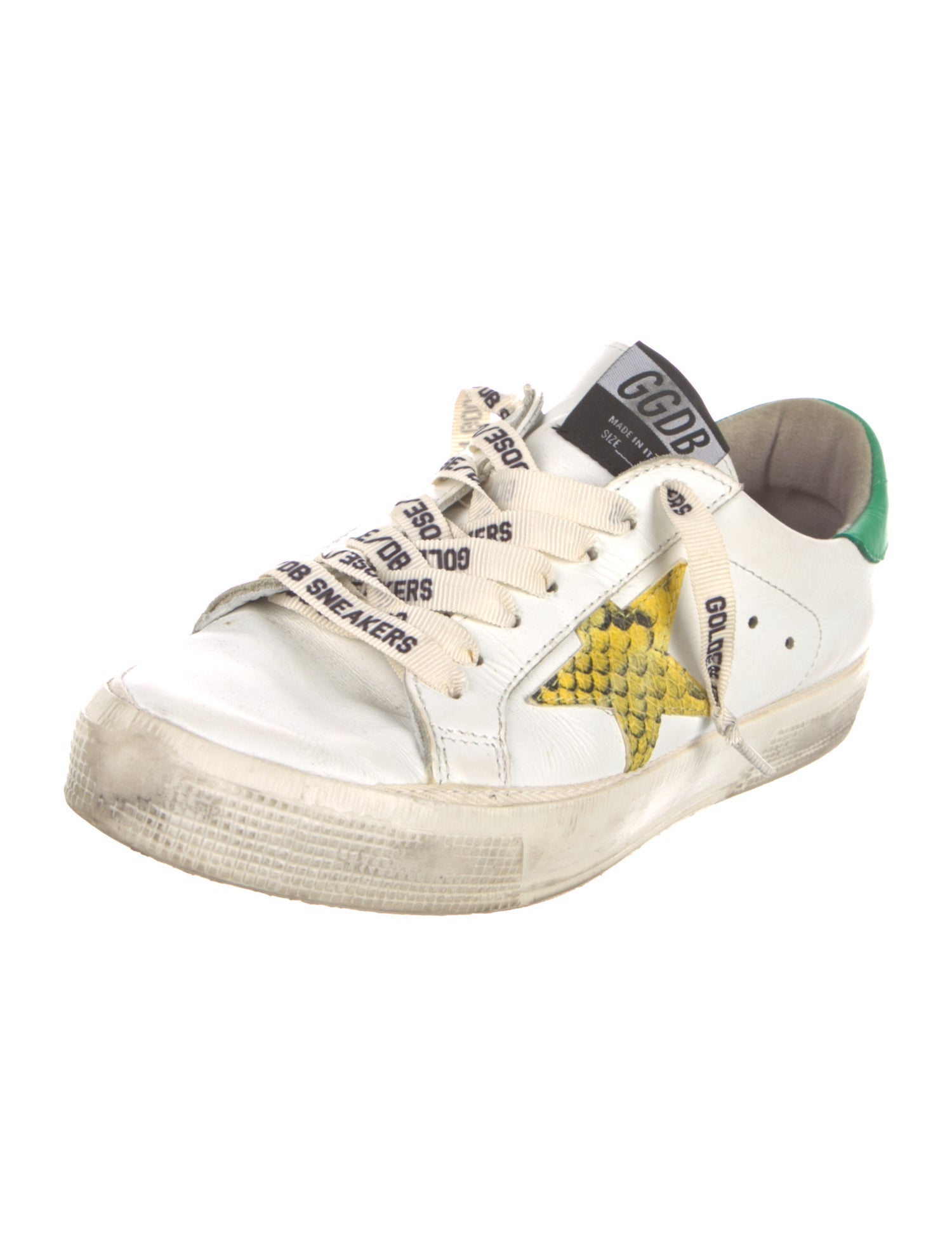 Golden Goose Leather Animal Print Sneakers