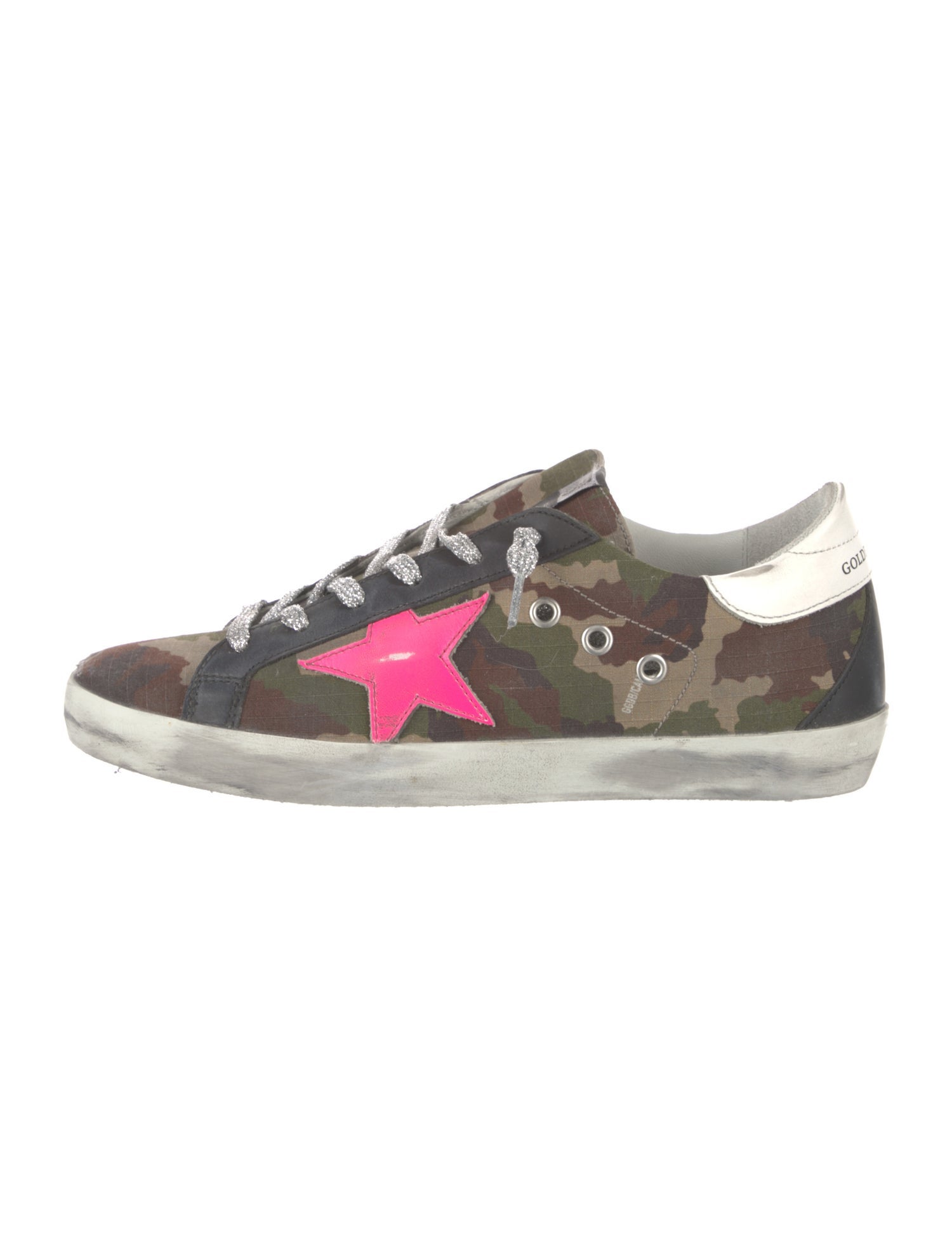 Golden Goose Canvas Camouflage Print Sneakers