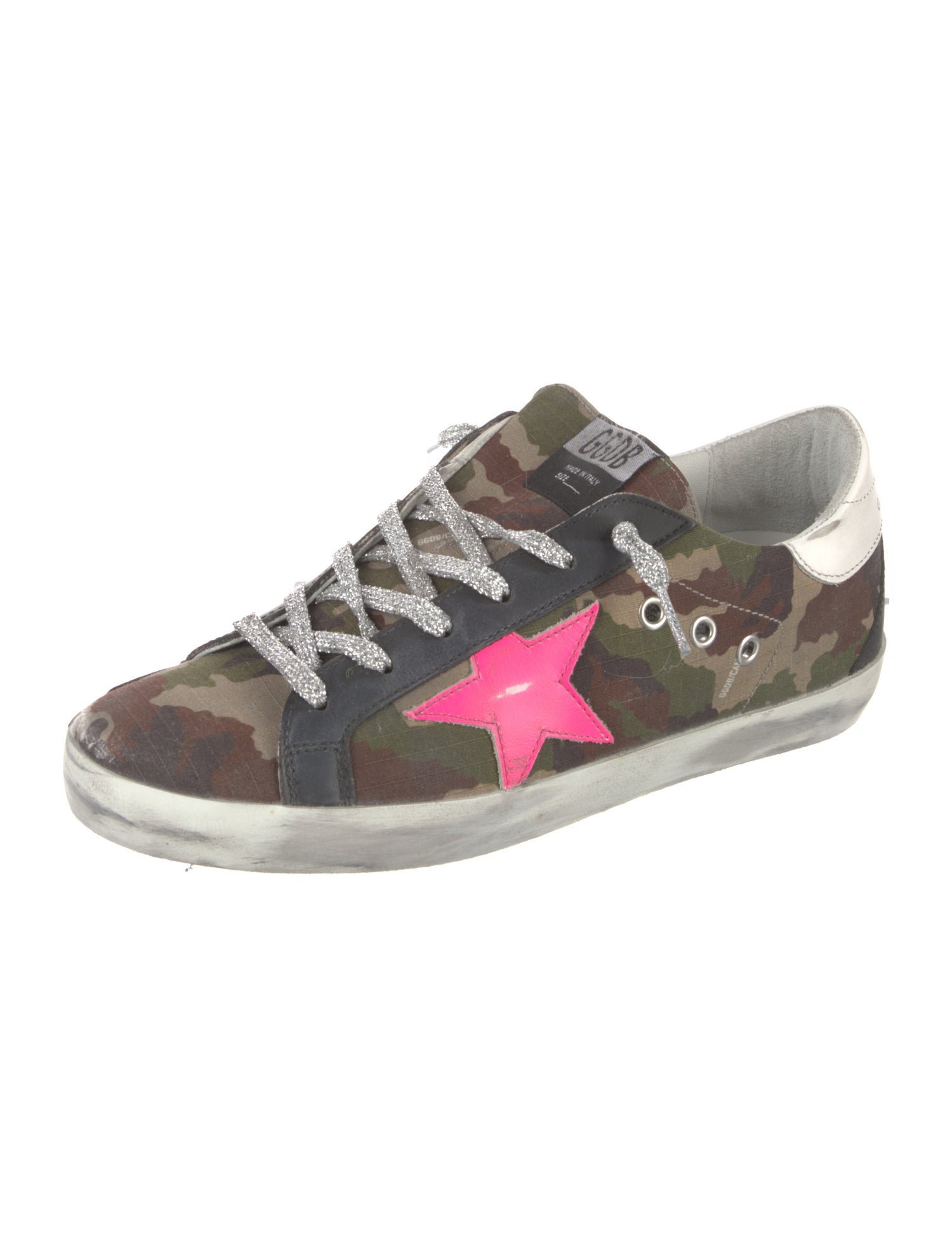 Golden Goose Canvas Camouflage Print Sneakers
