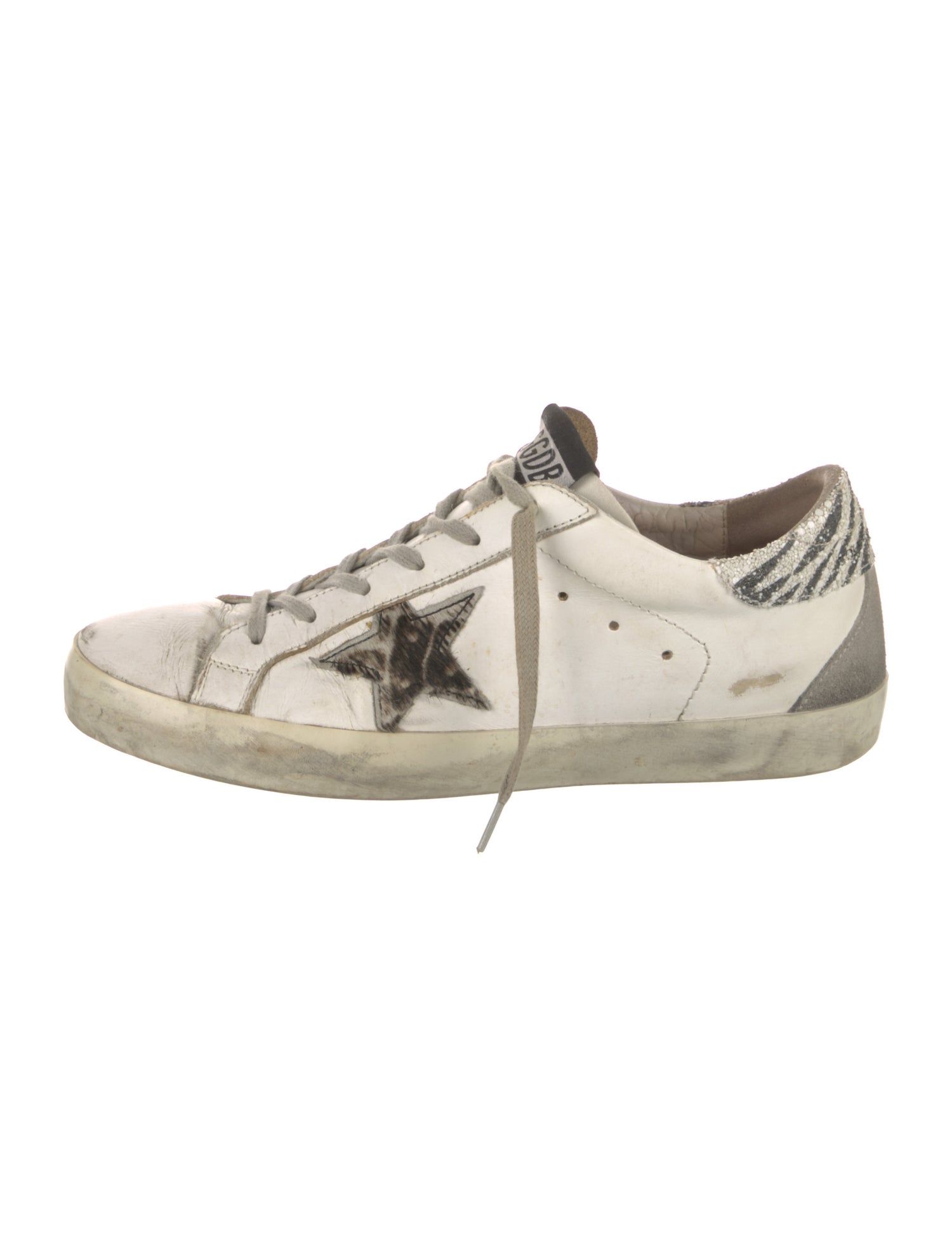 Golden Goose Leather Animal Print Sneakers