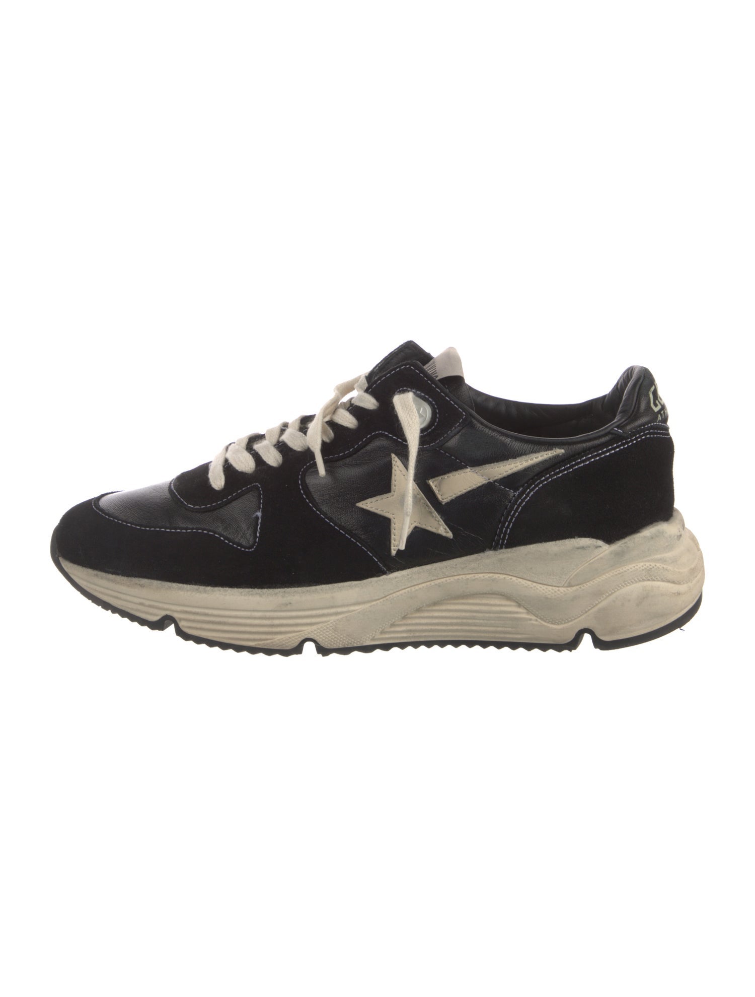 Golden Goose Leather Colorblock Pattern Athletic Sneakers