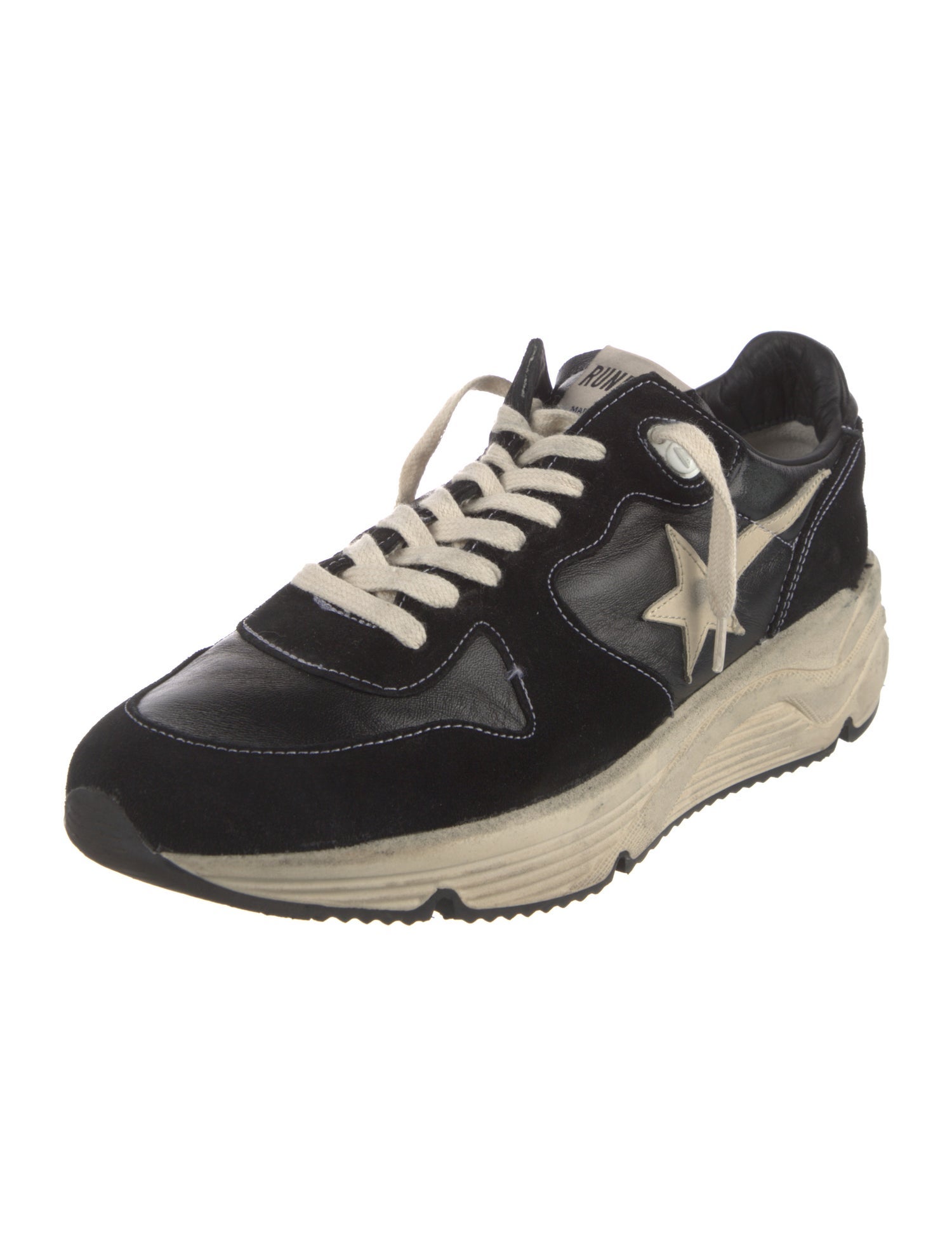 Golden Goose Leather Colorblock Pattern Athletic Sneakers