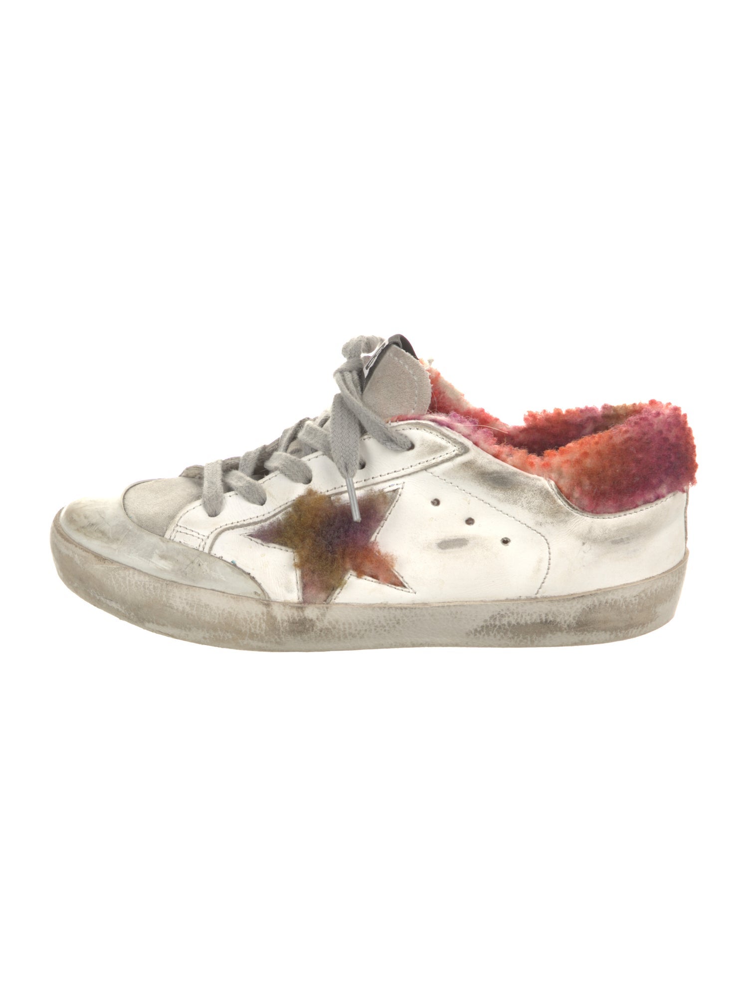 Golden Goose Leather Colorblock Pattern Sneakers