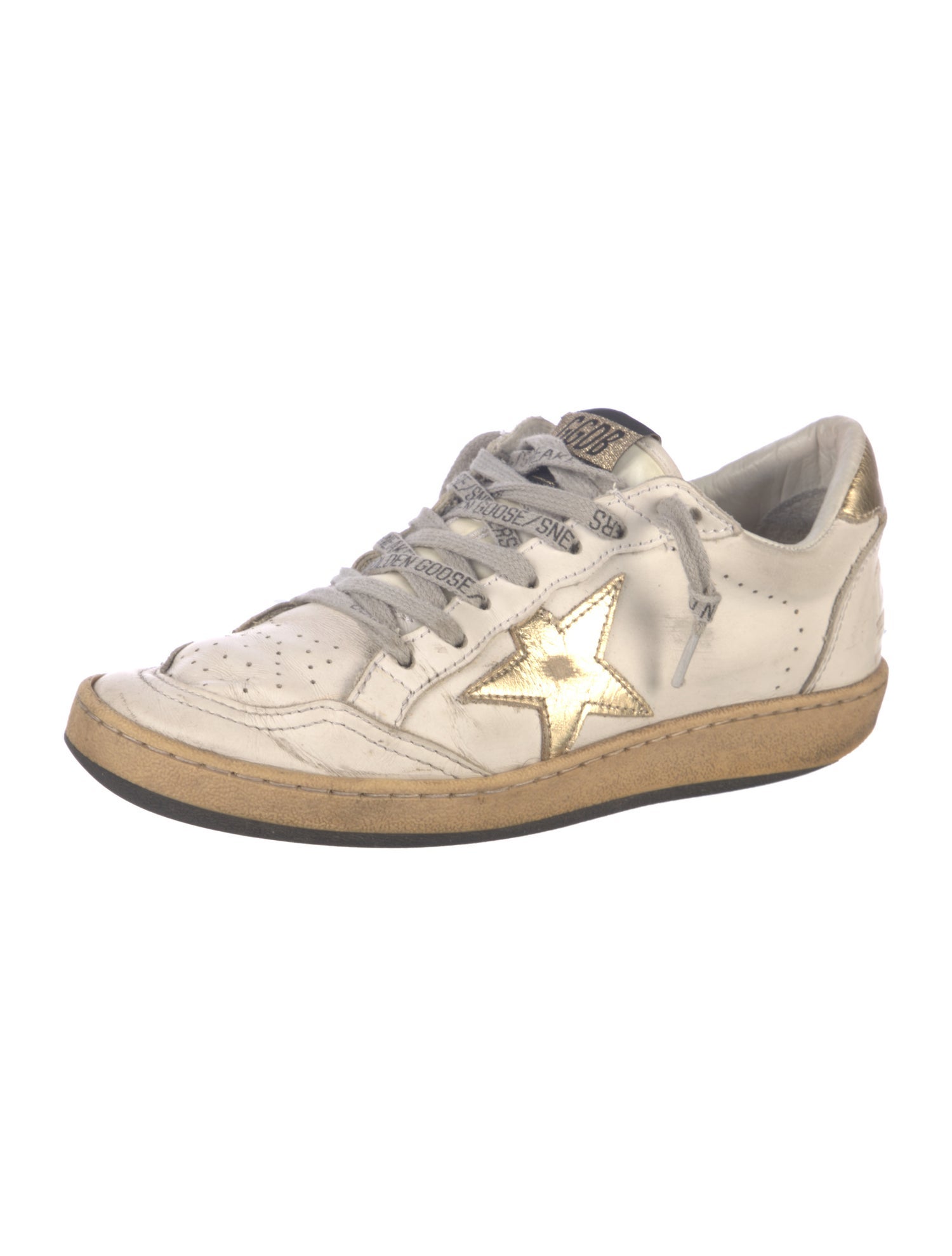 Golden Goose Leather Colorblock Pattern Sneakers