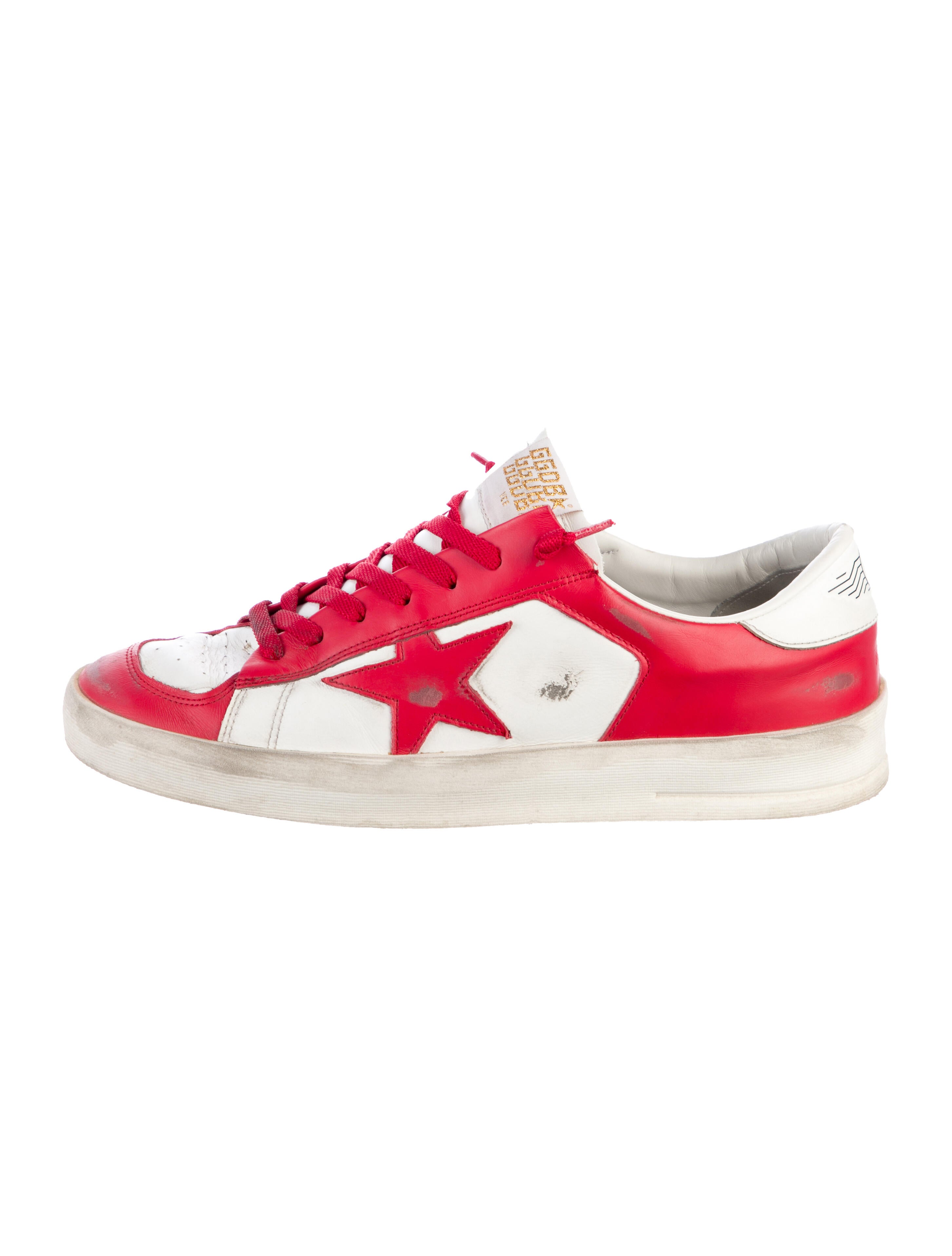 Golden Goose Leather Colorblock Pattern Sneakers