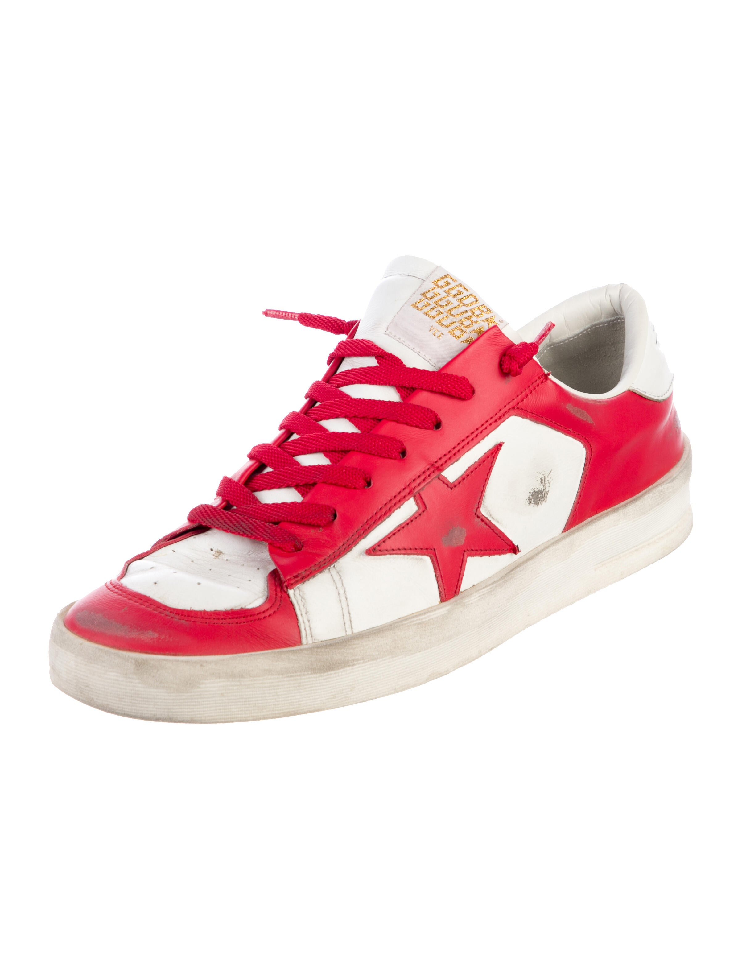 Golden Goose Leather Colorblock Pattern Sneakers