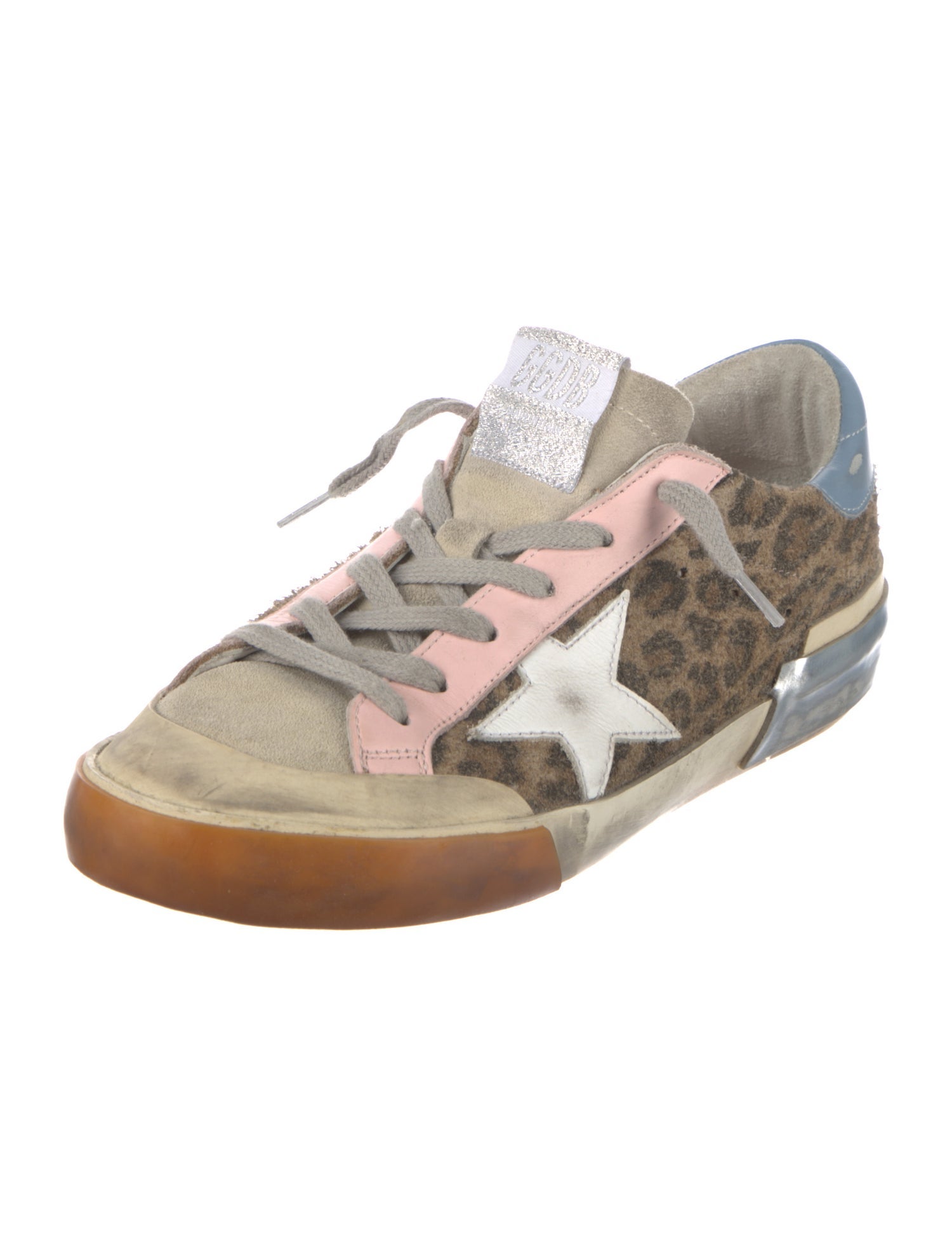 Golden Goose Suede Animal Print Sneakers