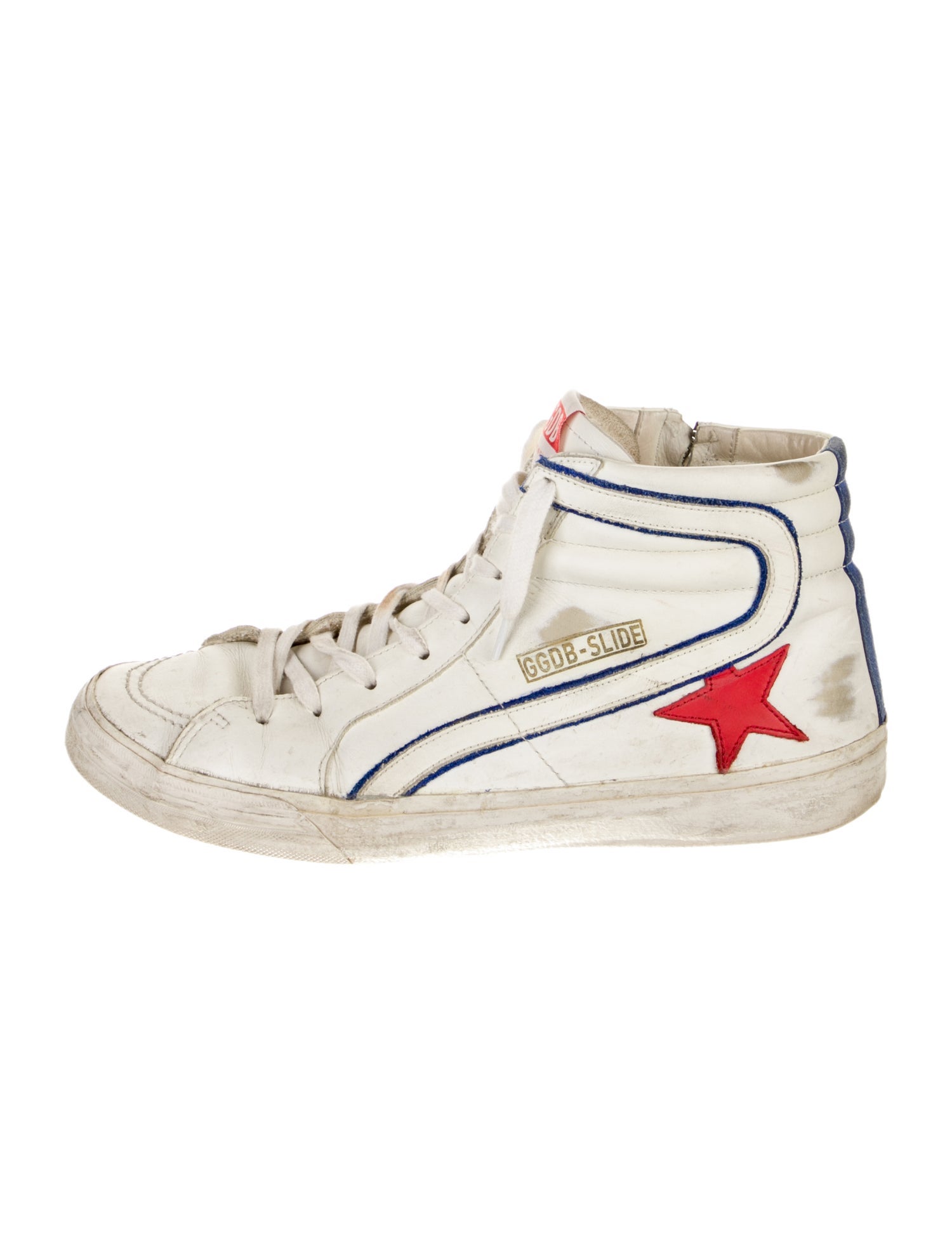 Golden Goose Leather Striped Sneakers