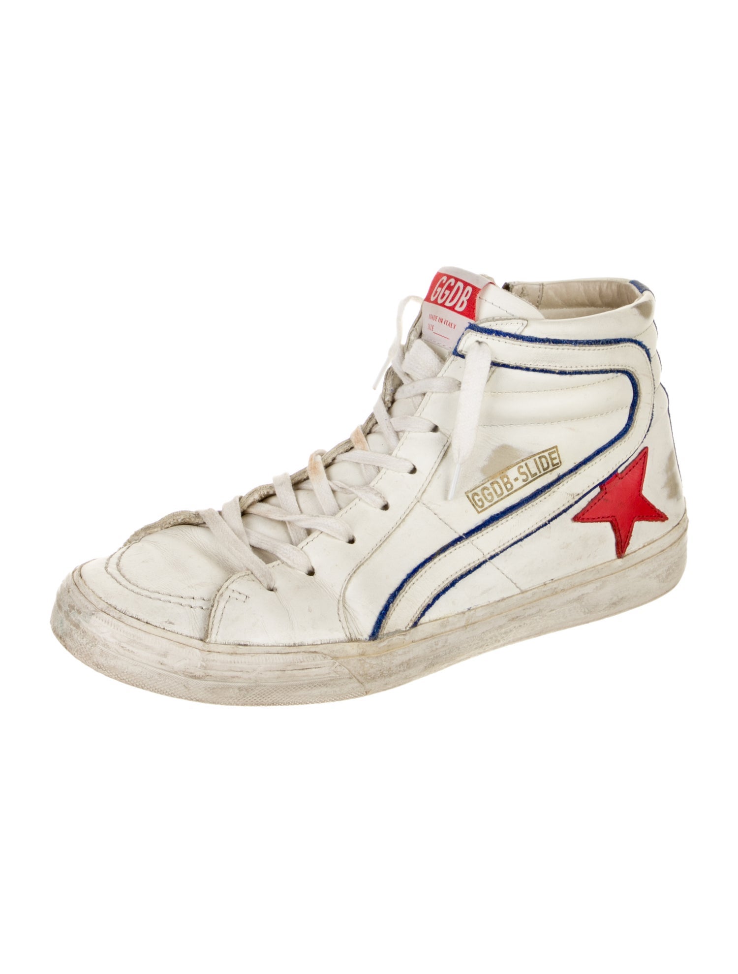 Golden Goose Leather Striped Sneakers