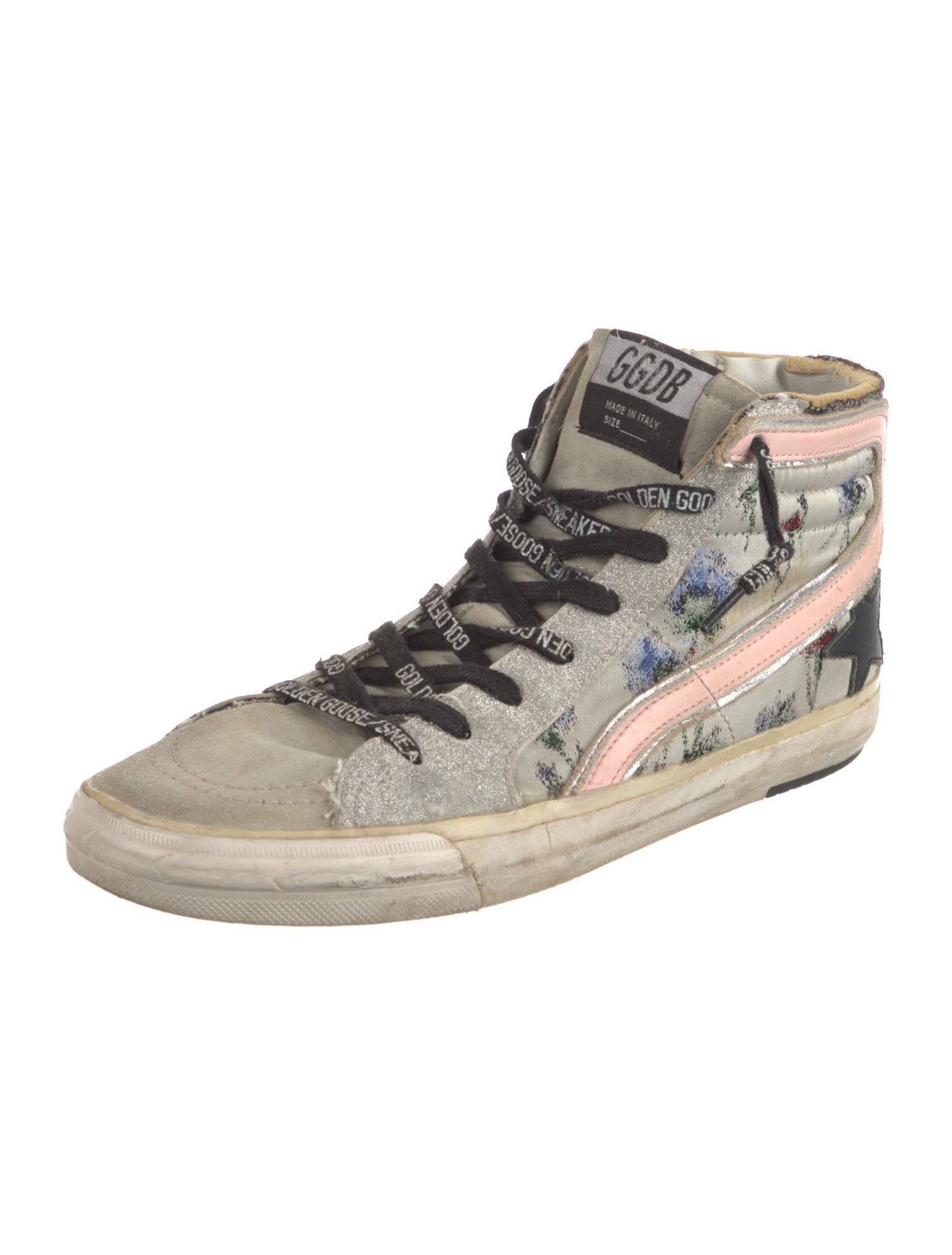 Golden Goose Printed Glitter Accents Sneakers