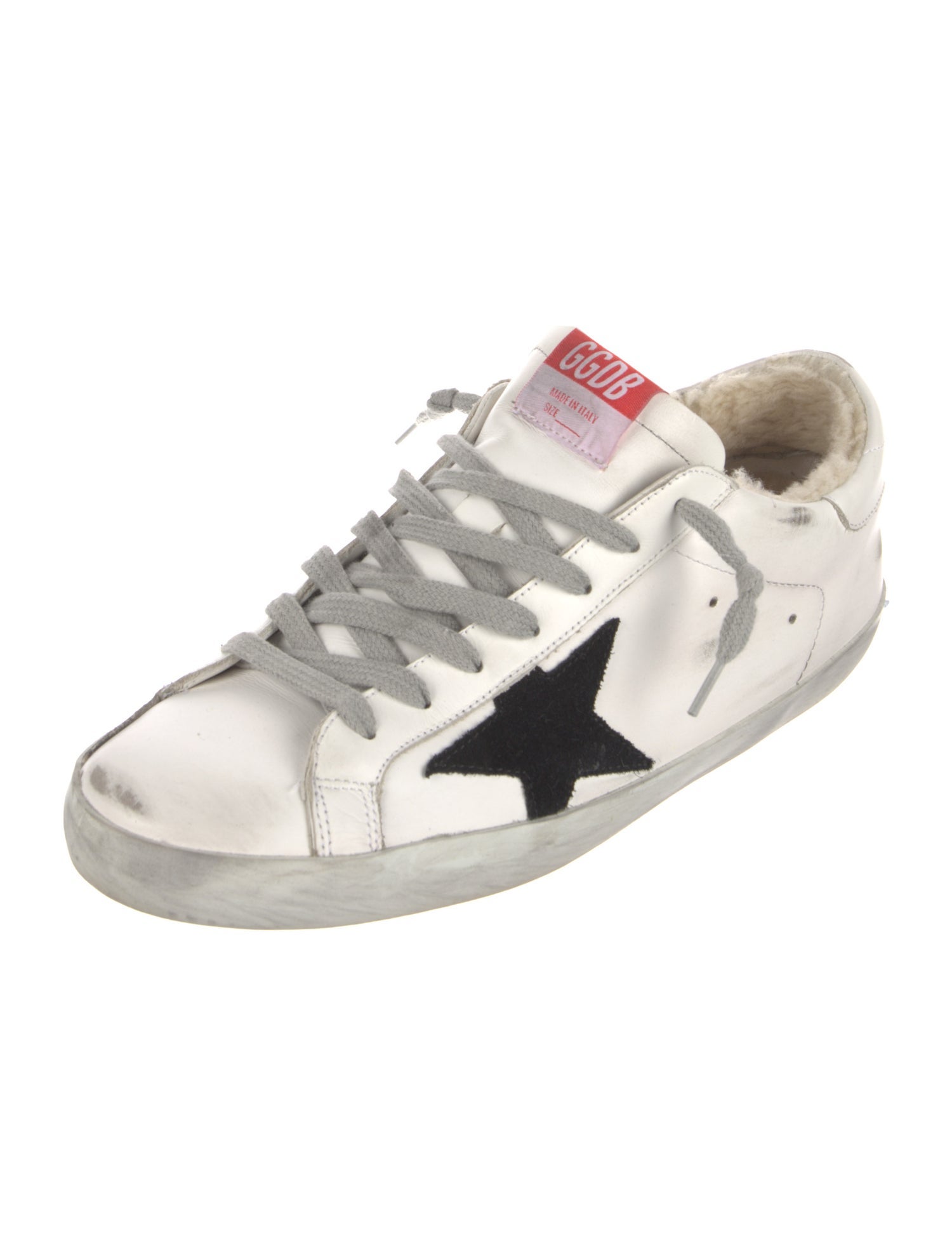 Golden Goose Leather Graphic Print Sneakers