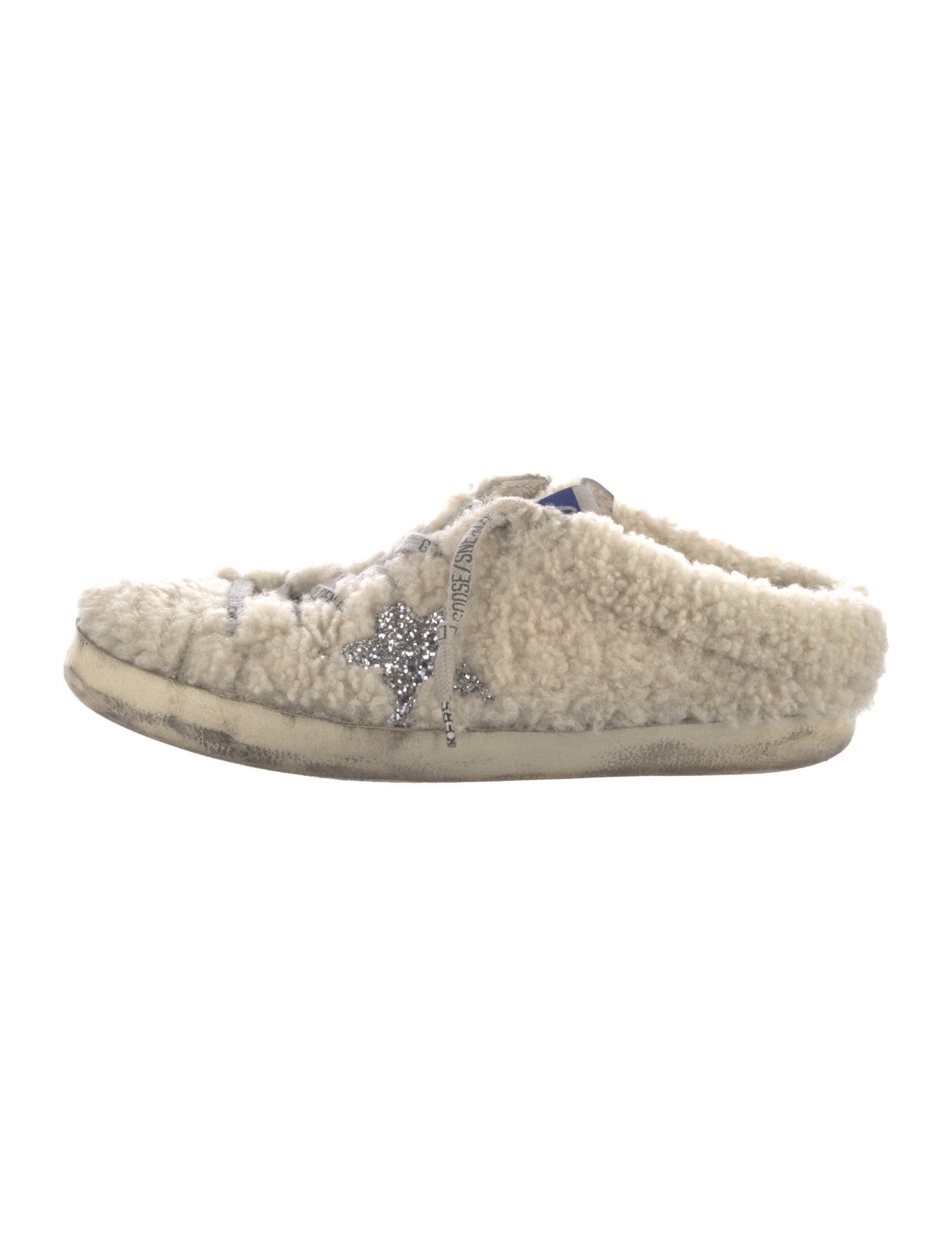 Golden Goose Shearling Glitter Accents Sneakers