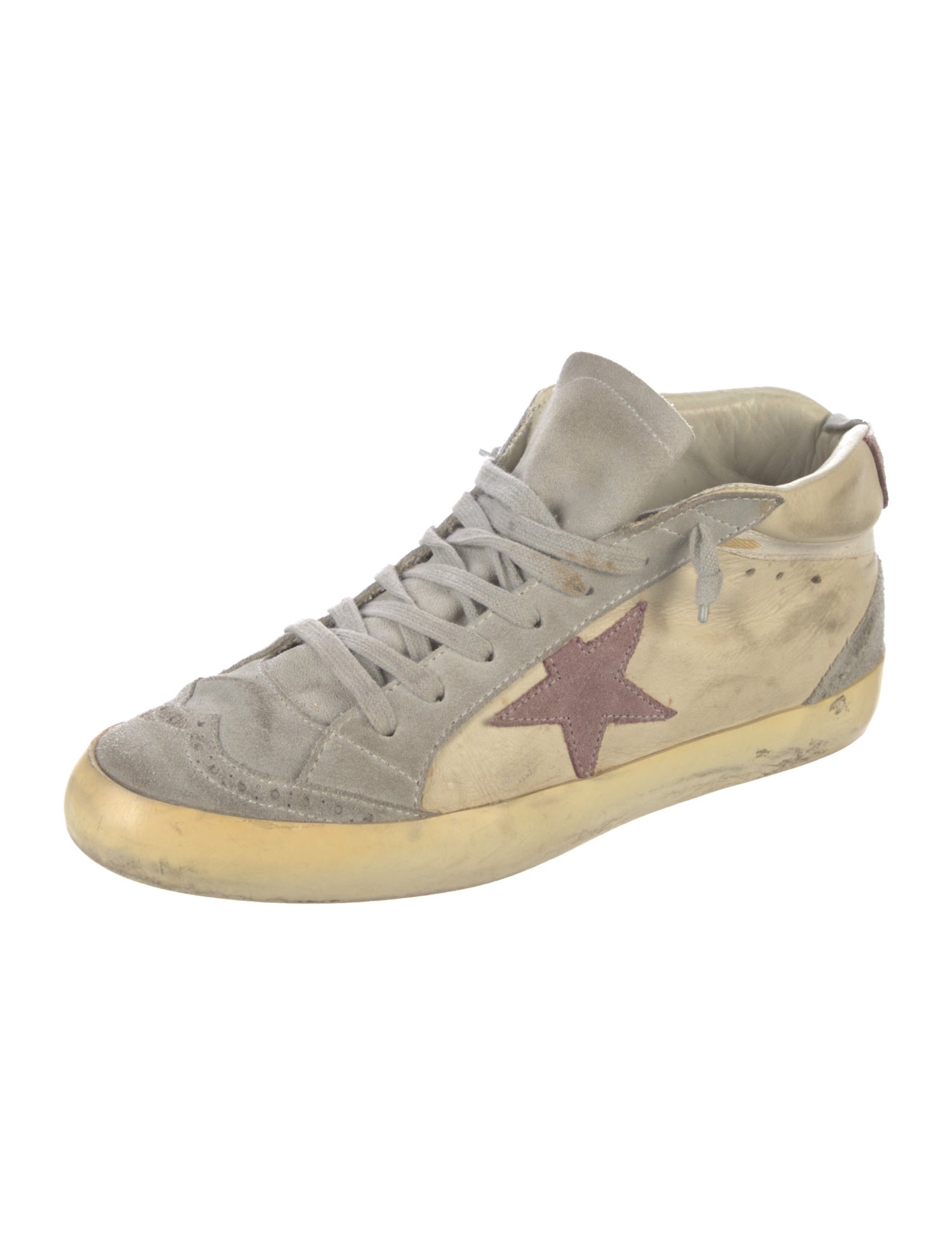 Golden Goose Leather Colorblock Pattern Sneakers