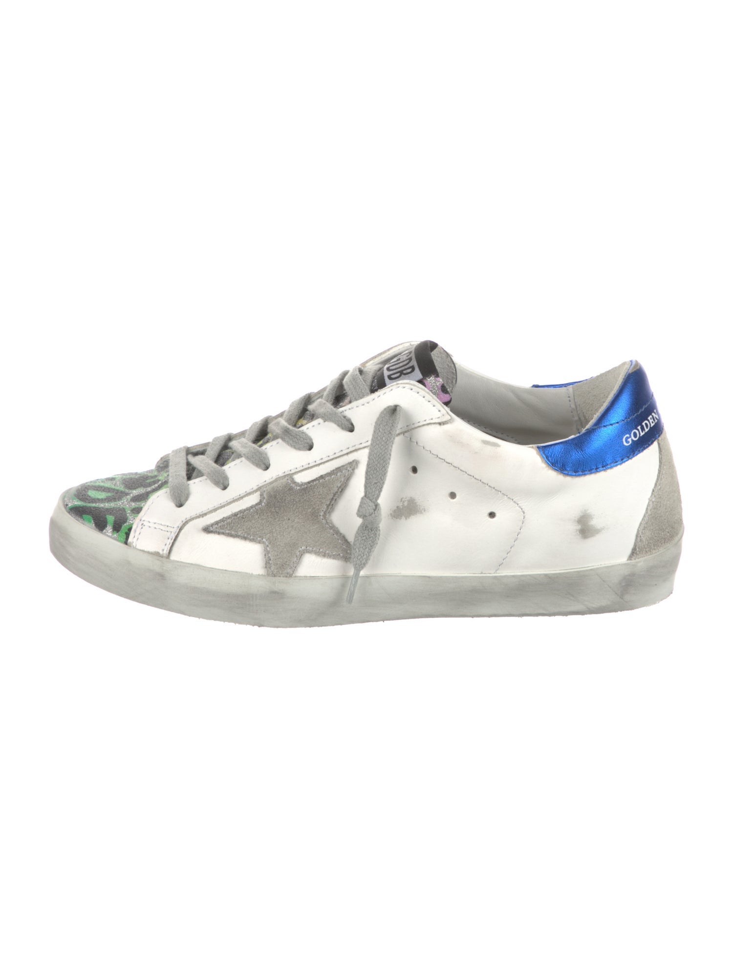 Golden Goose Leather Animal Print Sneakers